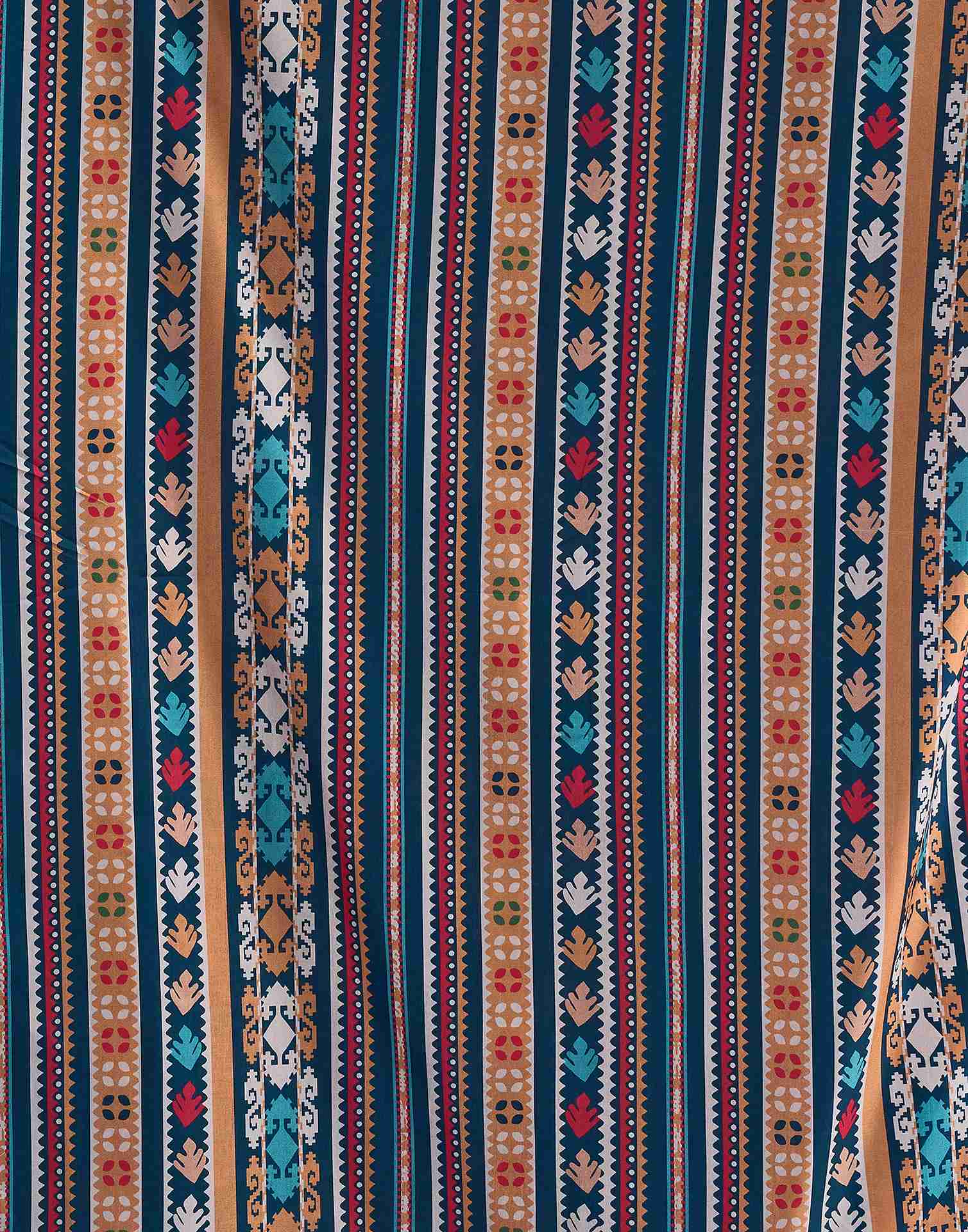 Multicoloured Tussar Silk Printed Saree - Image 8