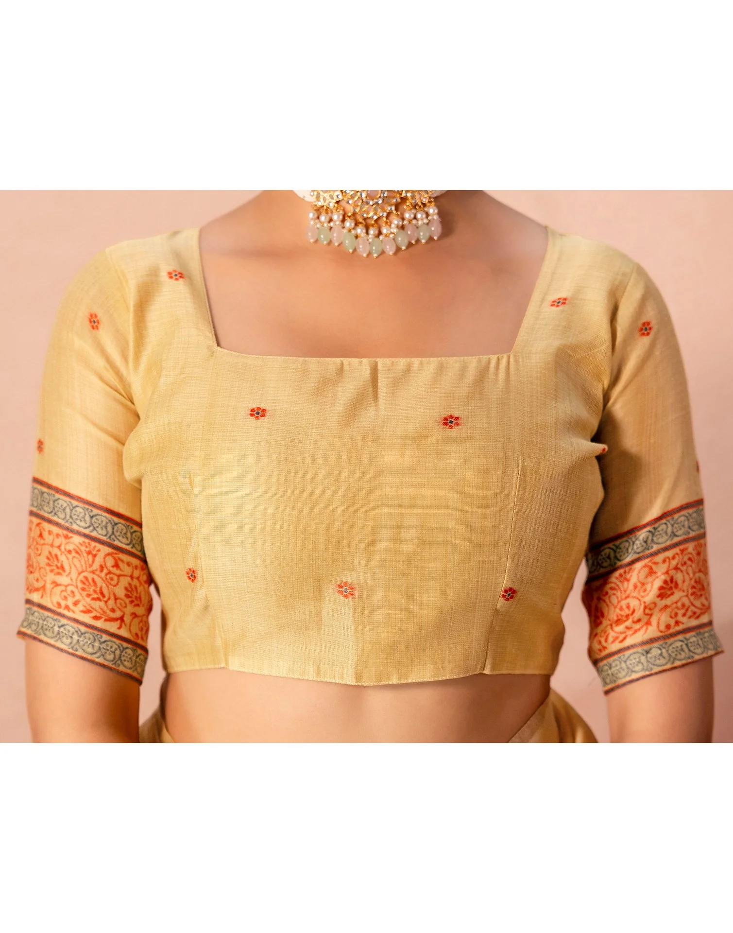 Mustard Yellow Chanderi Cotton Woven Saree - Image 12