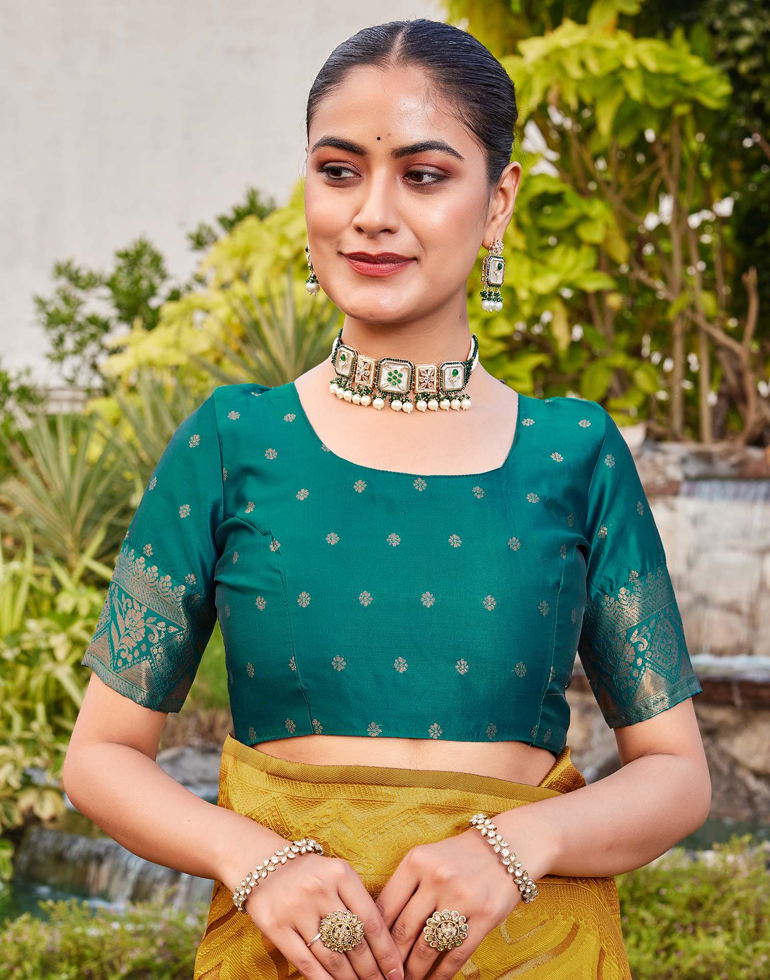 Mustard Yellow Silk Woven Baluchari Saree - Image 10