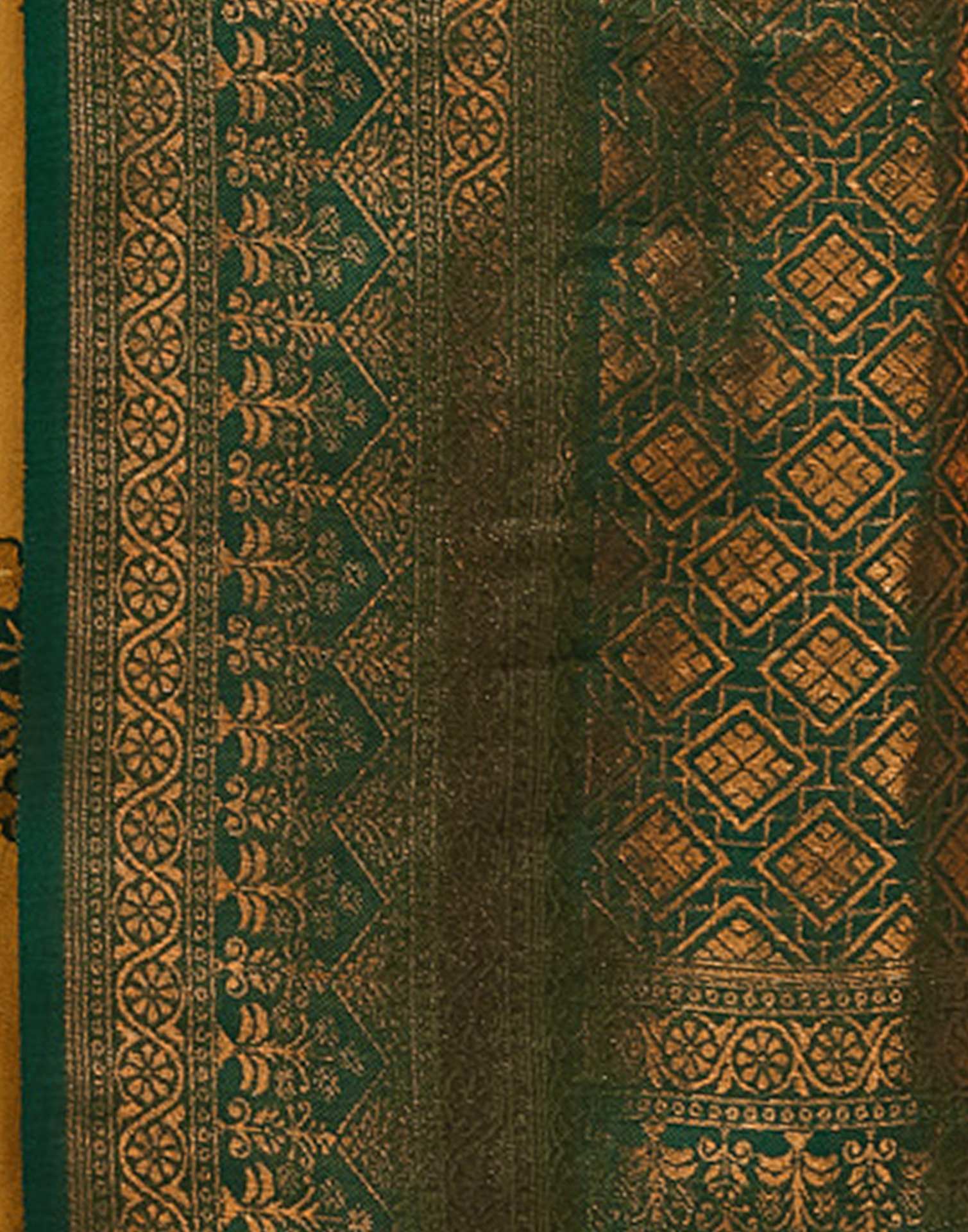 Mustard Yellow Silk Woven Banarasi Saree - Image 8