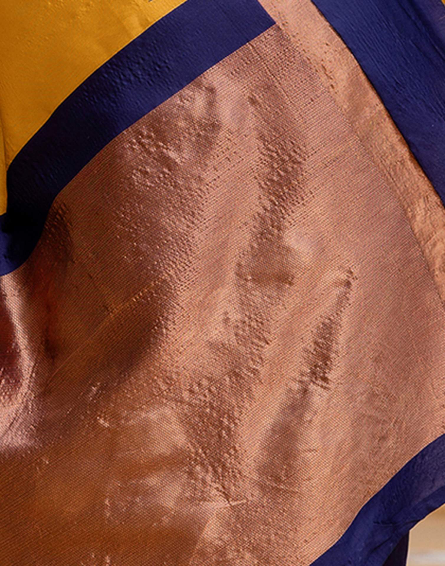 Mustard Yellow Silk Woven Saree - Image 11