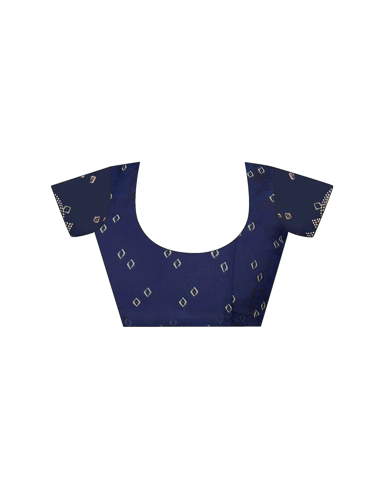 Navy Blue Georgette Printed Laheriya Saree - Image 10