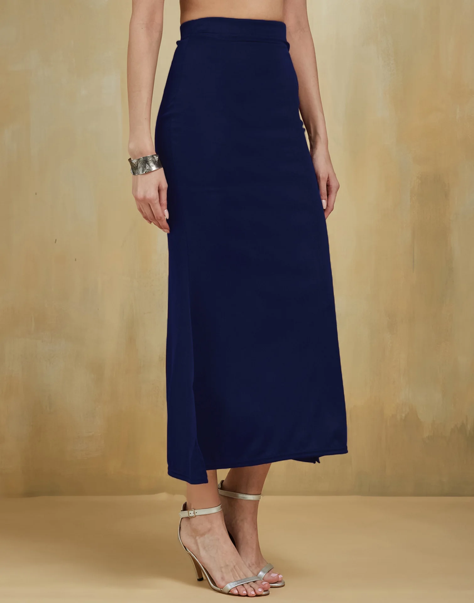 Navy Blue Lycra Plain Elastic Waist Shapewear - Image 4