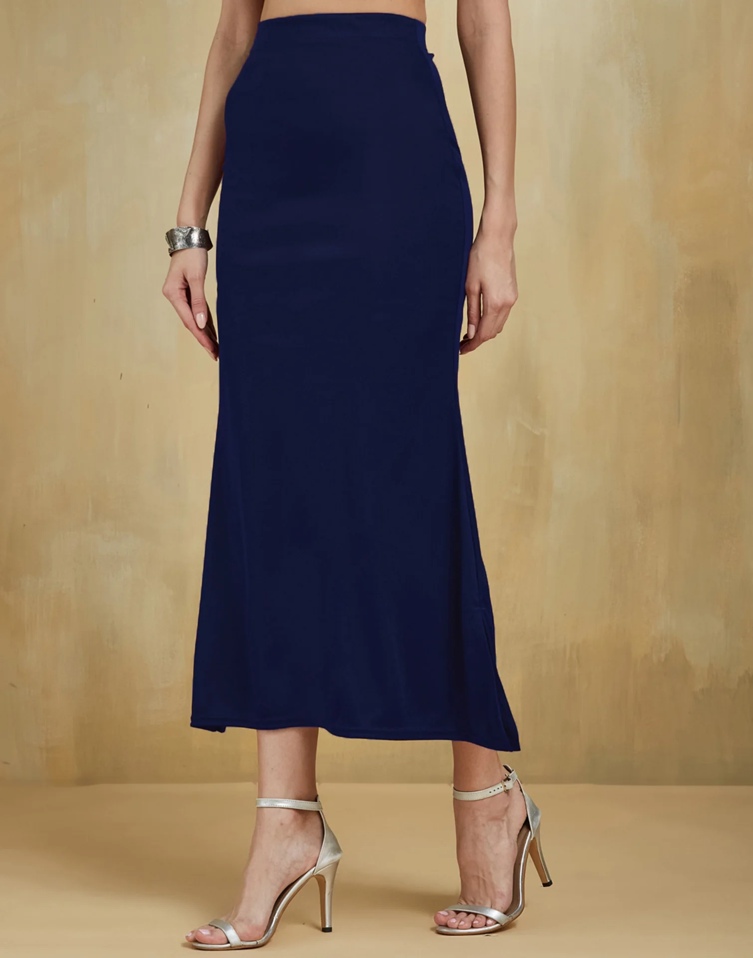 Navy Blue Lycra Plain Elastic Waist Shapewear - Image 5