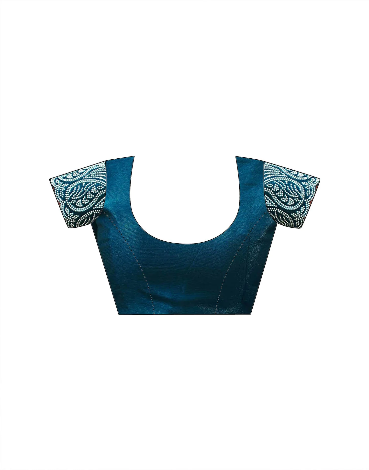 Navy Blue Shimmer Stone Work Swarovski Saree - Image 9