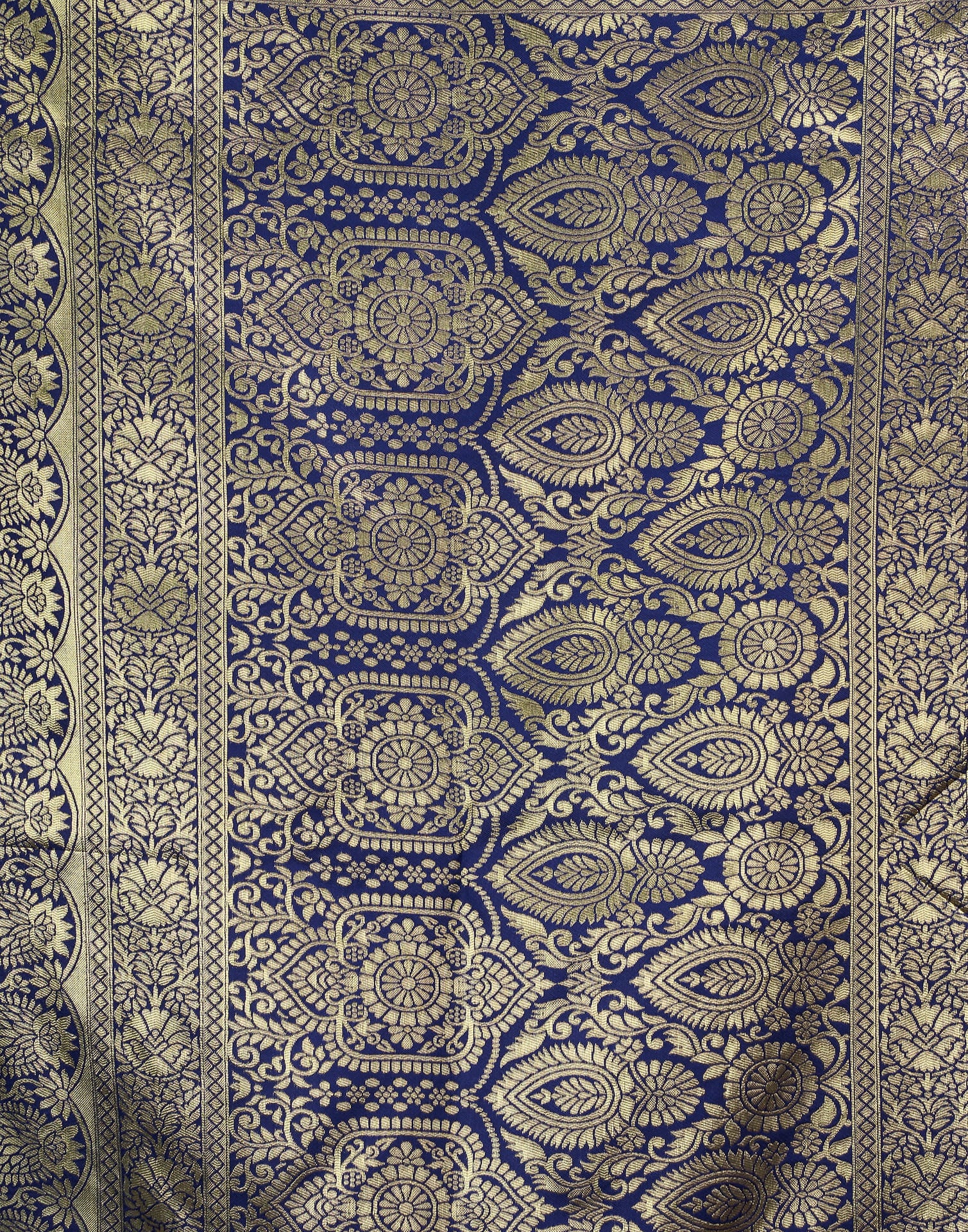 Blue Silk Blend Woven Banarasi Saree - Image 9