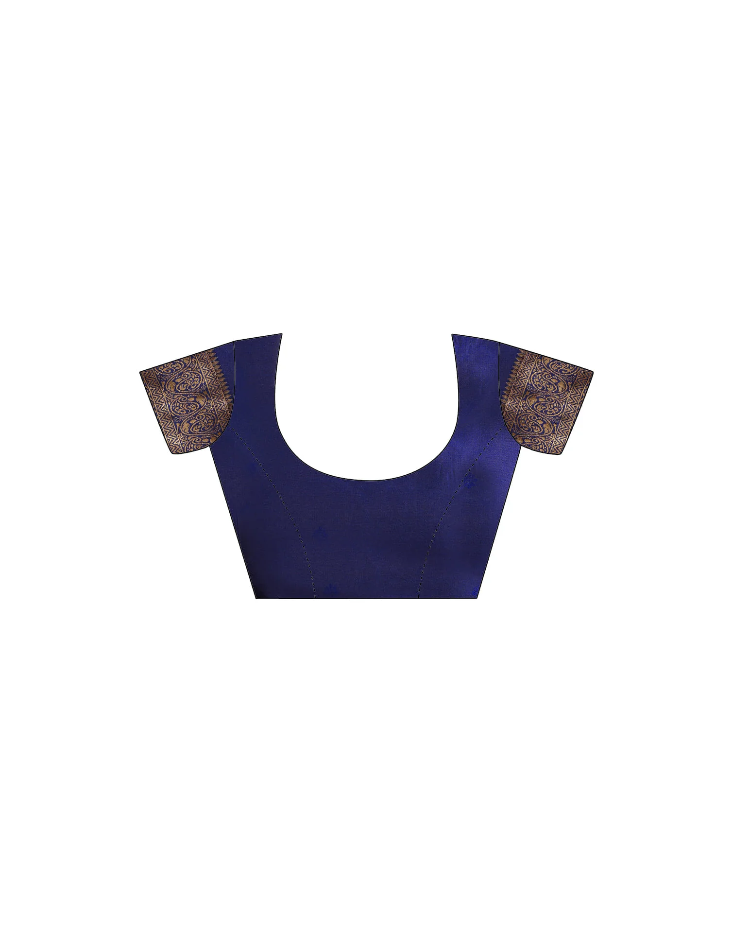 Navy Blue Silk Woven Kanjivaram Saree - Image 9
