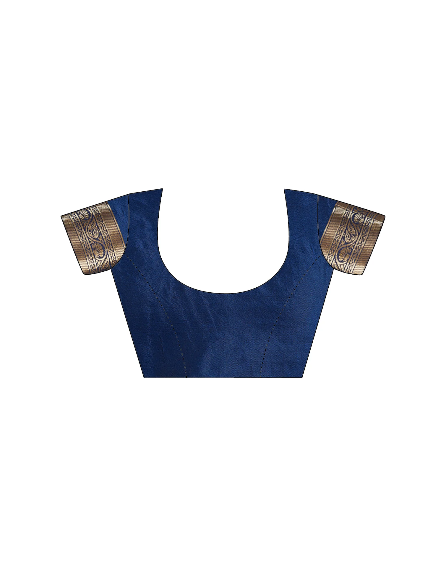 Blue Silk Blend Woven Banarasi Saree - Image 11