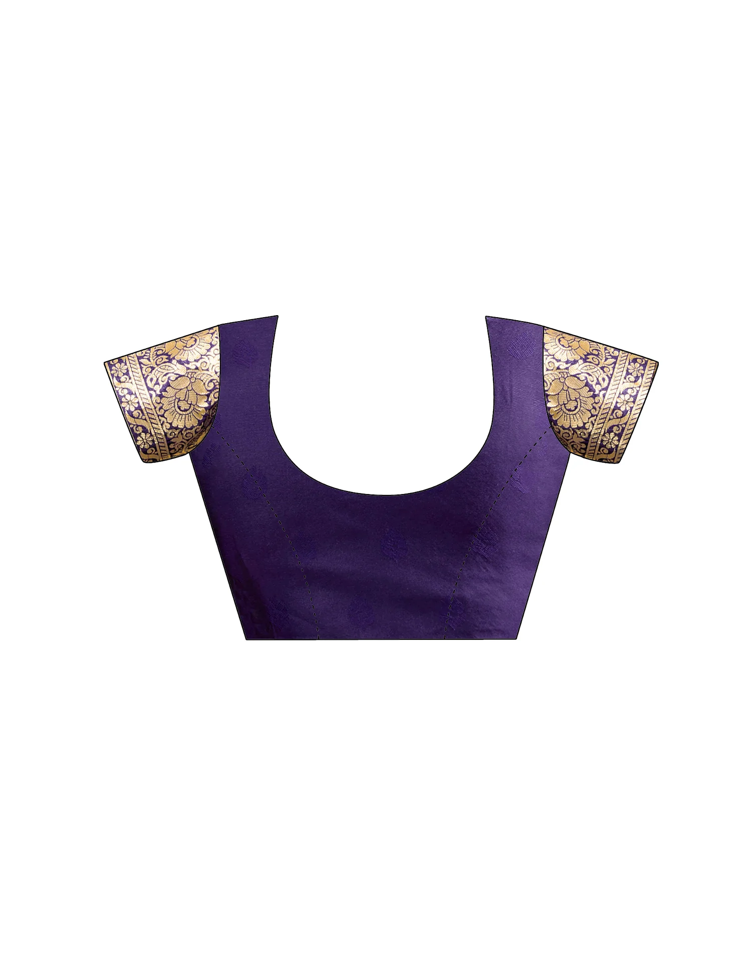 Navy Blue Silk Woven Banarasi Saree - Image 9