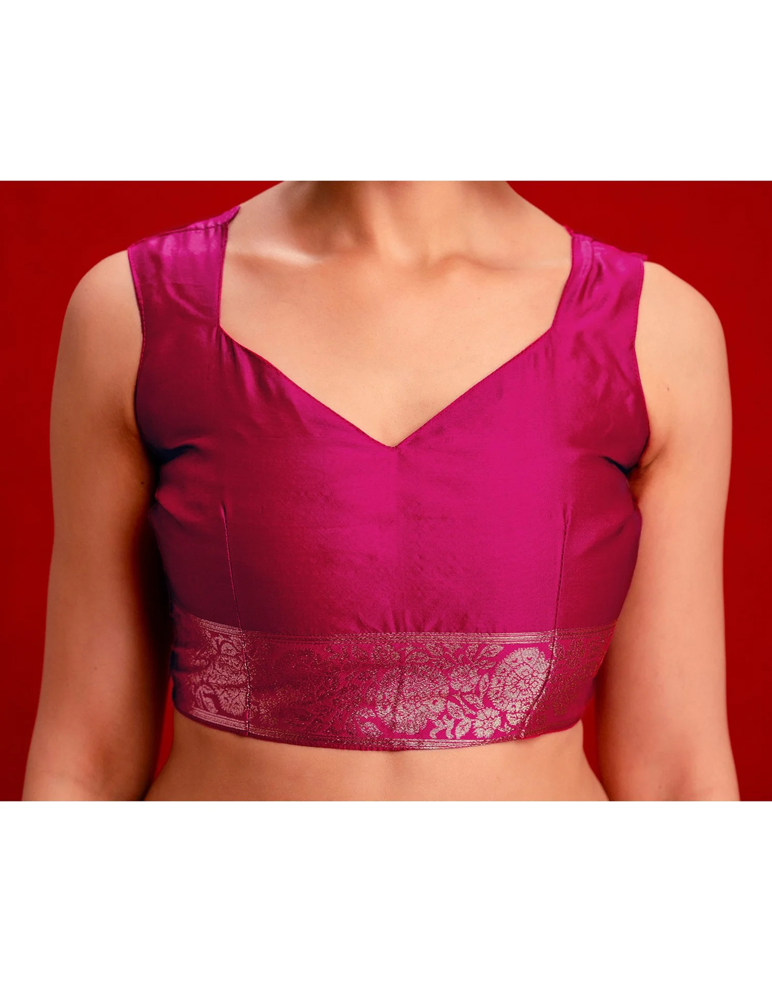 Navy Blue Silk Woven Banarasi Saree - Image 12