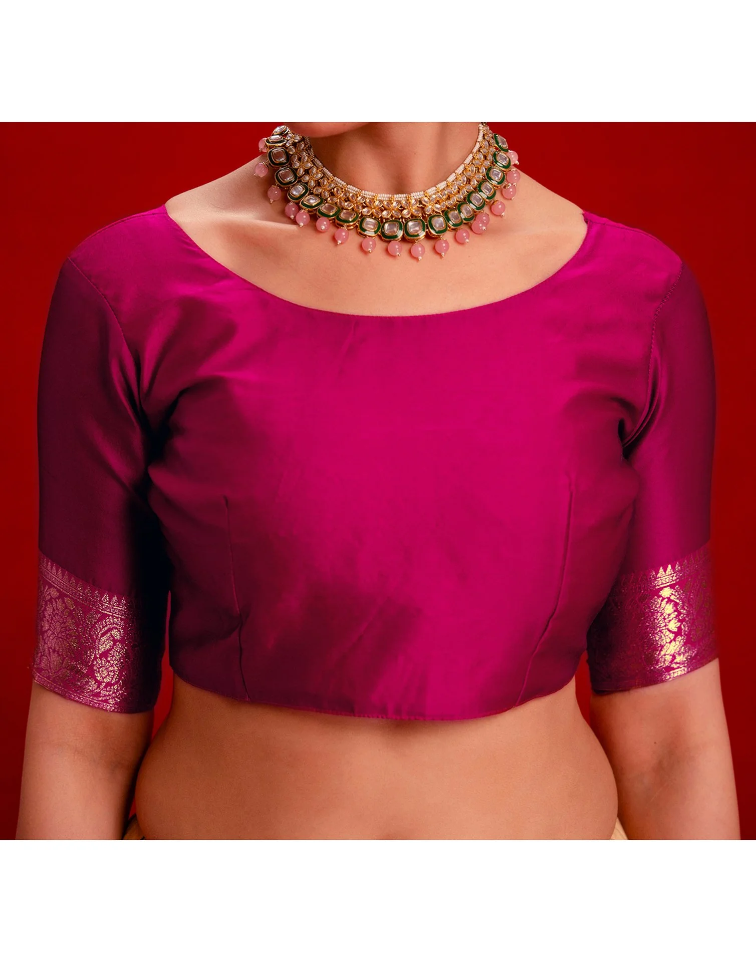 Navy Blue Silk Woven Banarasi Saree - Image 11
