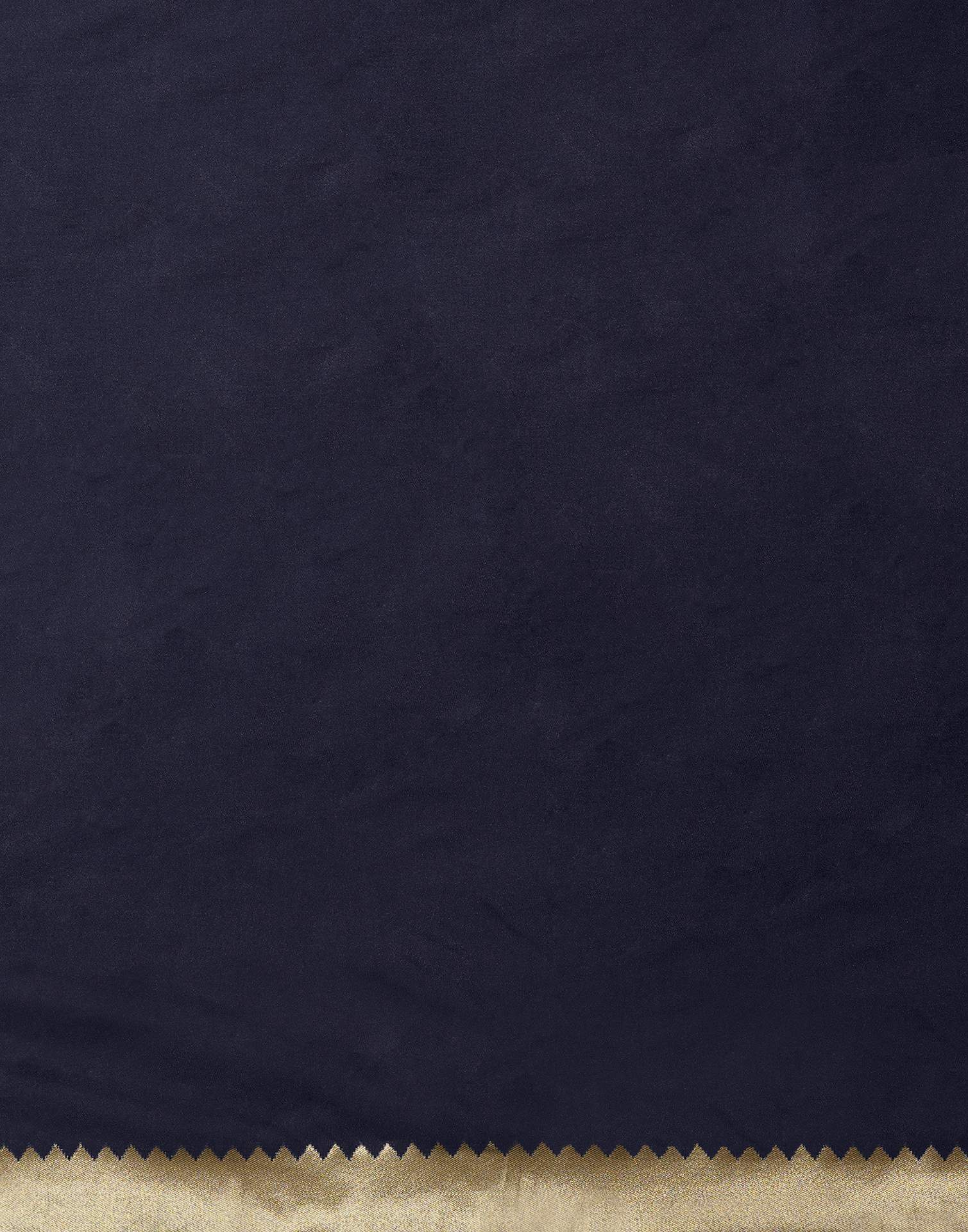 Navy Blue Silk Woven Kanjivaram Saree - Image 8