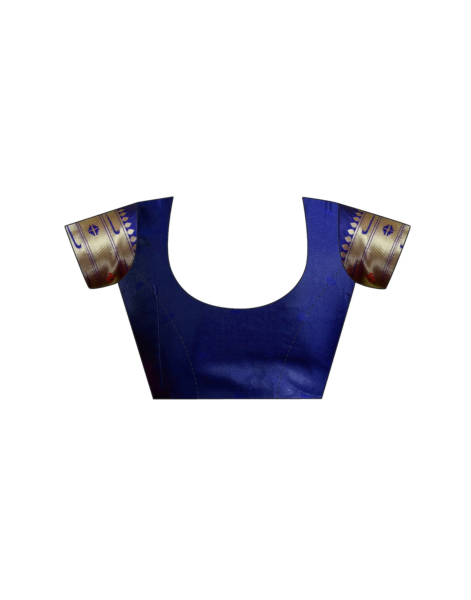 Navy Blue Silk Woven Paithani Saree - Image 10