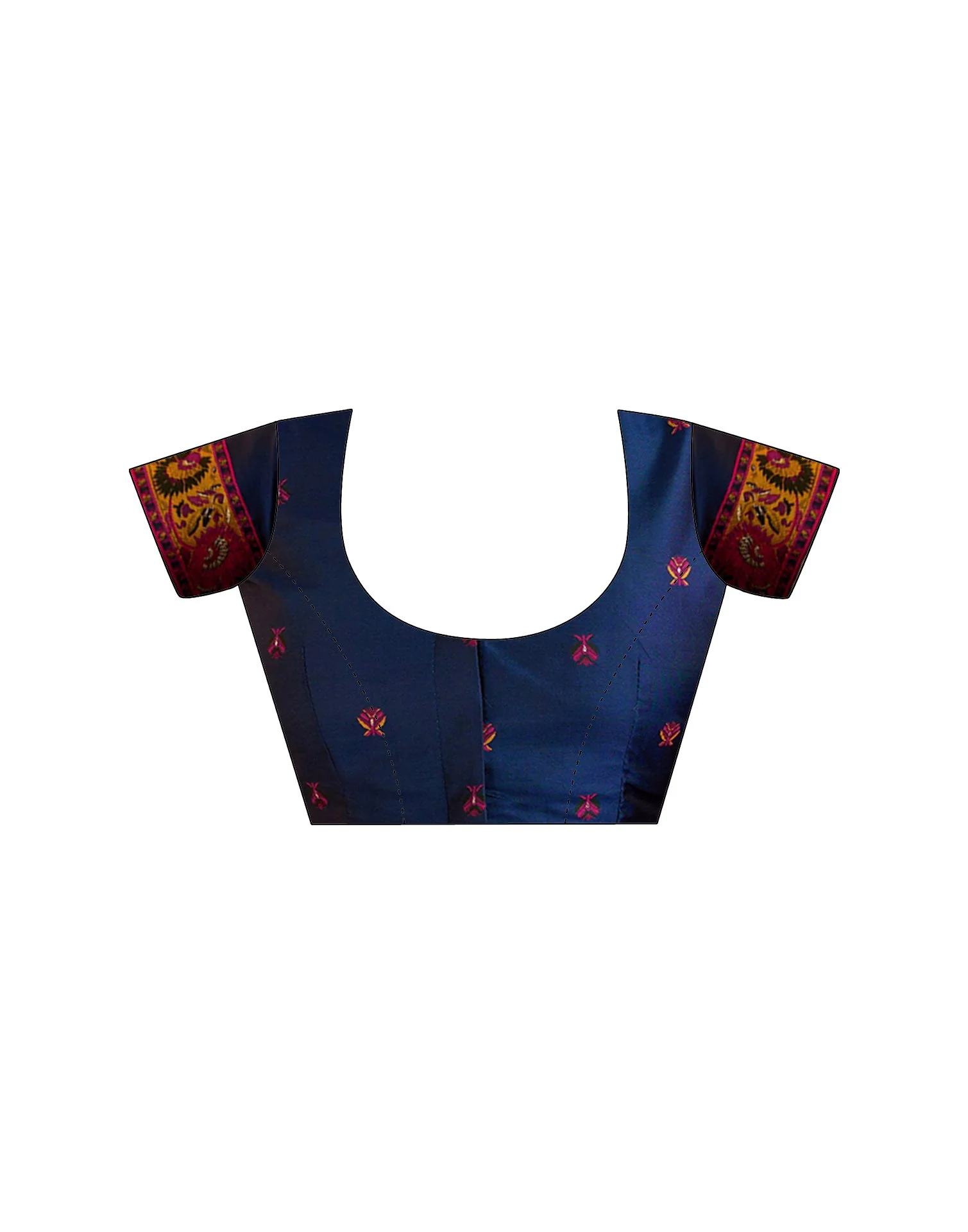 Navy Blue Silk Woven Patola Saree - Image 9