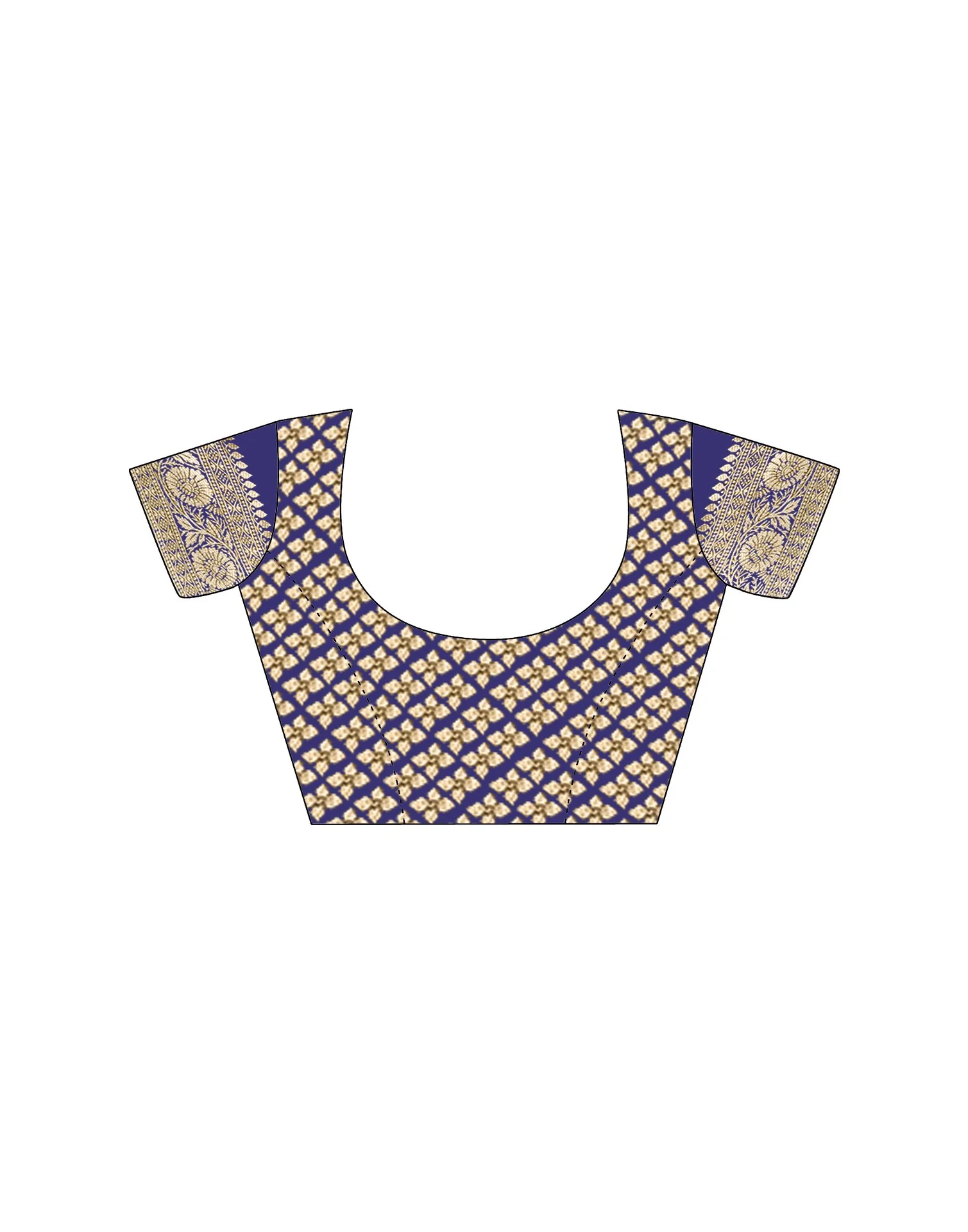 Navy Blue Silk Woven Saree - Image 12