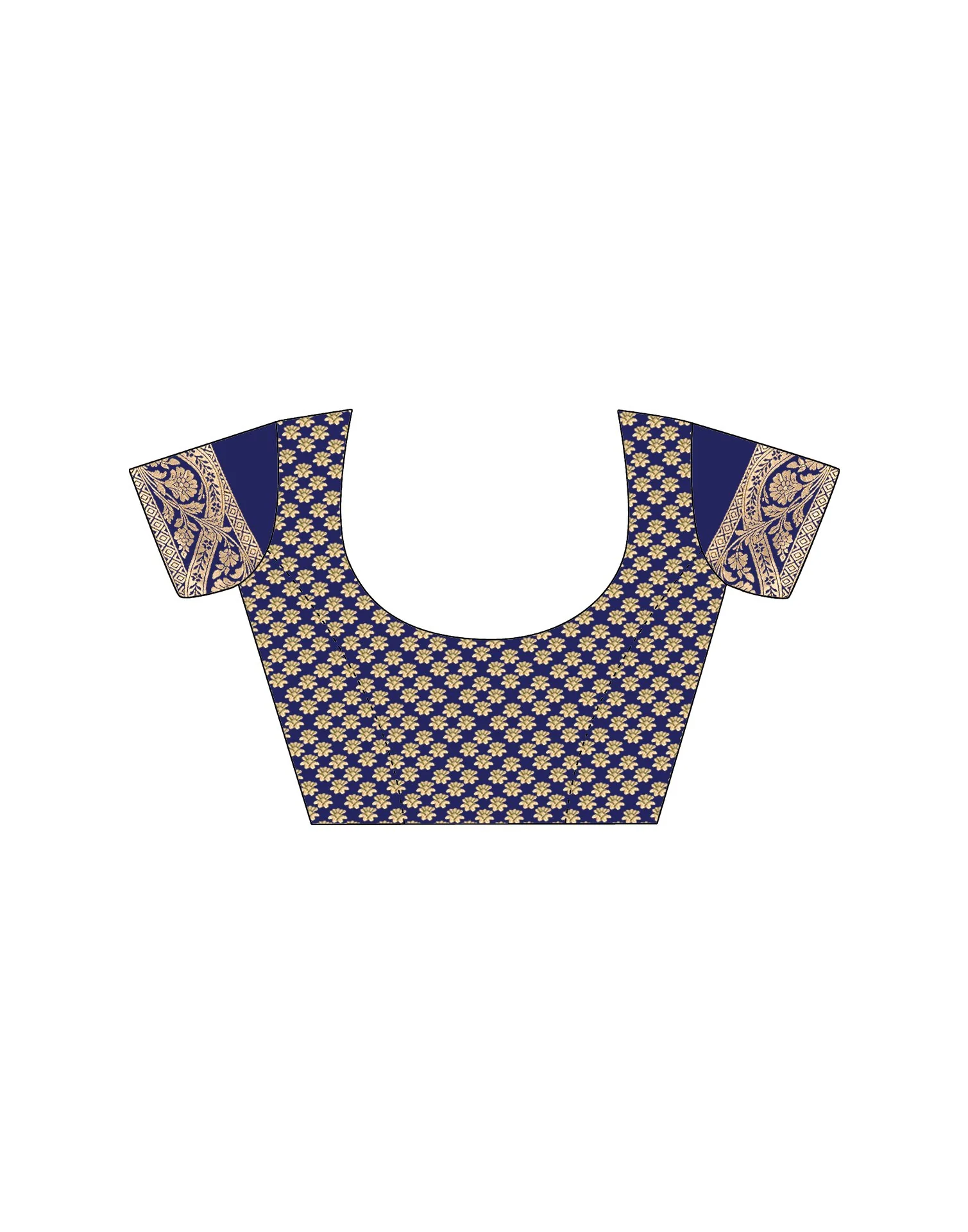 Navy Blue Silk Woven Saree - Image 13