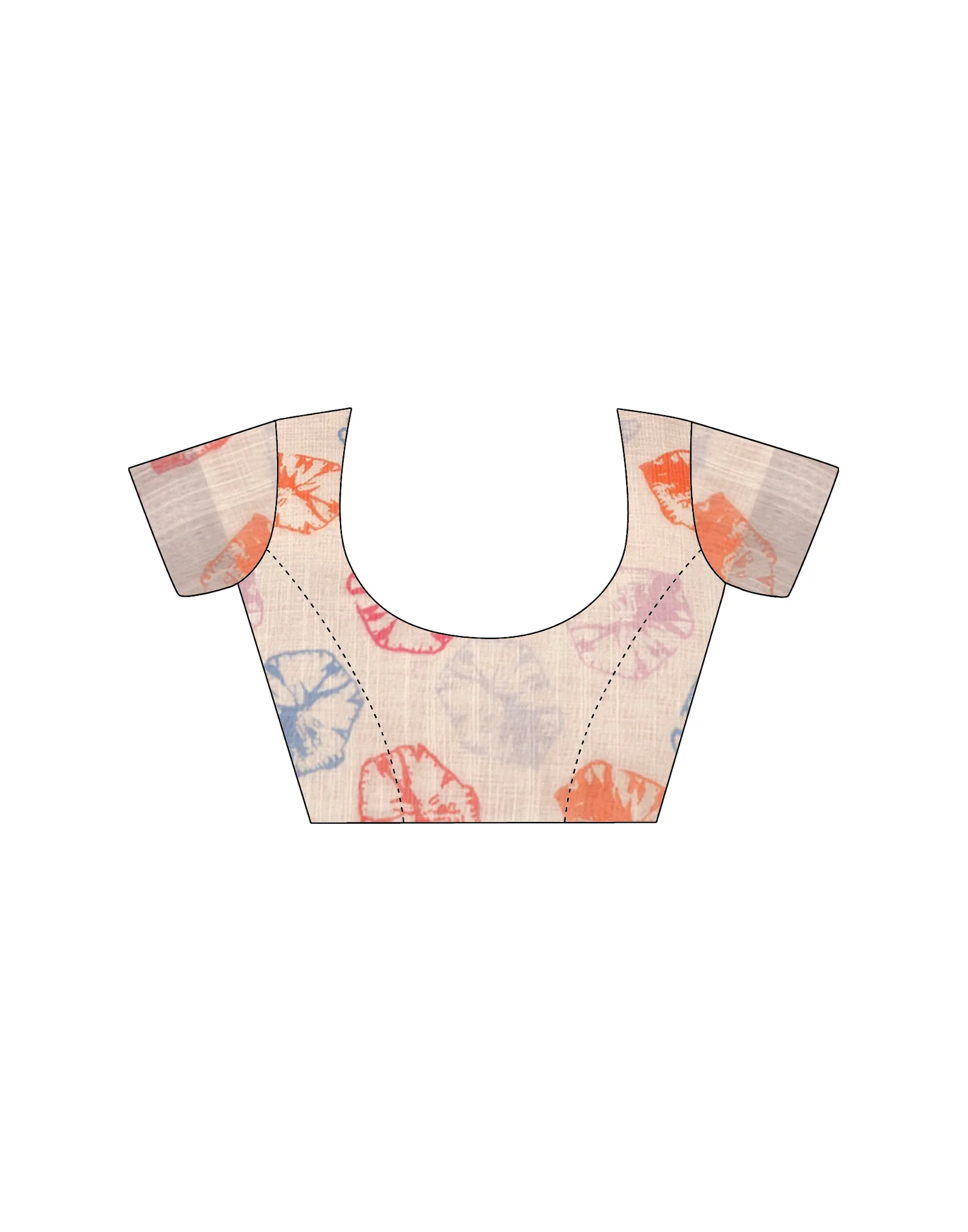 Off White Cotton Printed Saree - Image 10