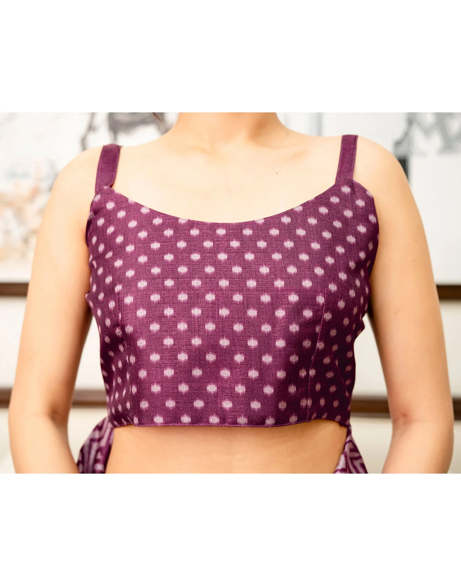 Off White Khadi Ikkat Printed SareeĀ - Image 12