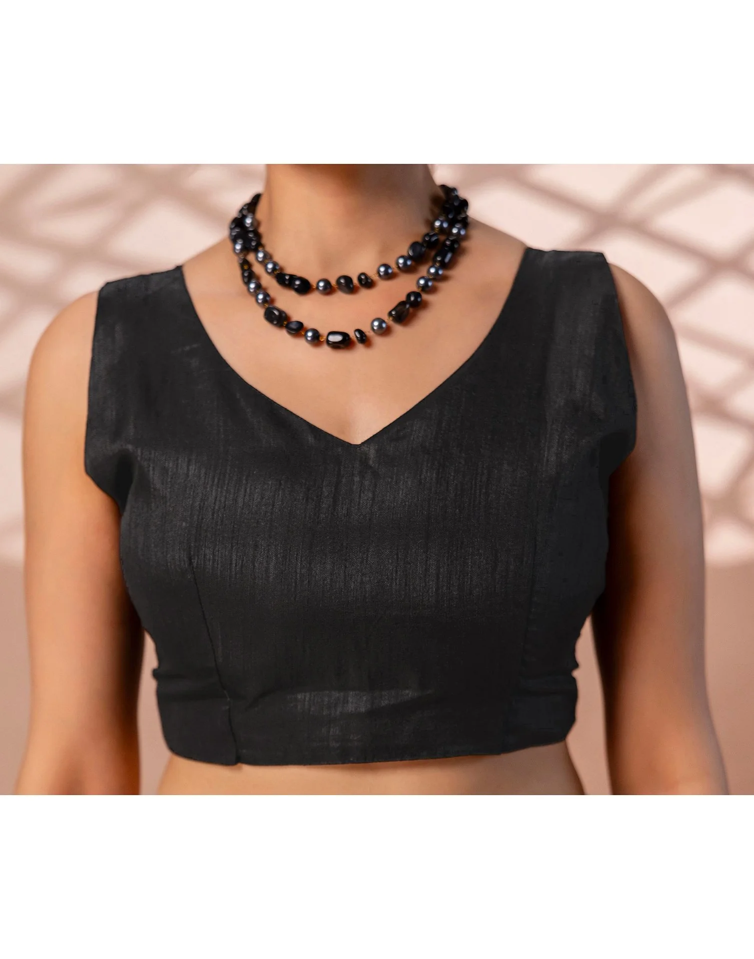 Off White Linen Printed Saree - Image 14