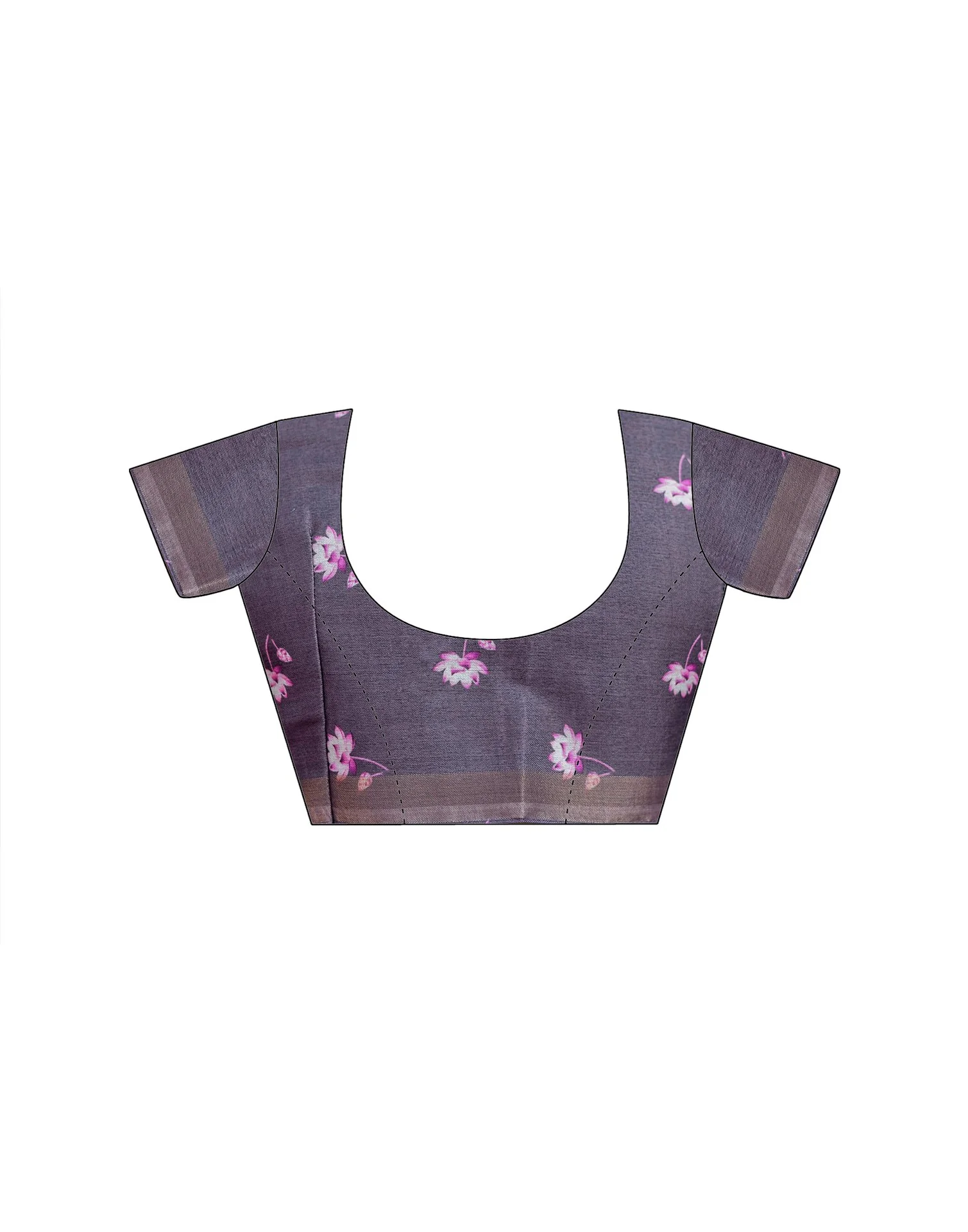 Off White Silk Floral Printed Saree - Image 12