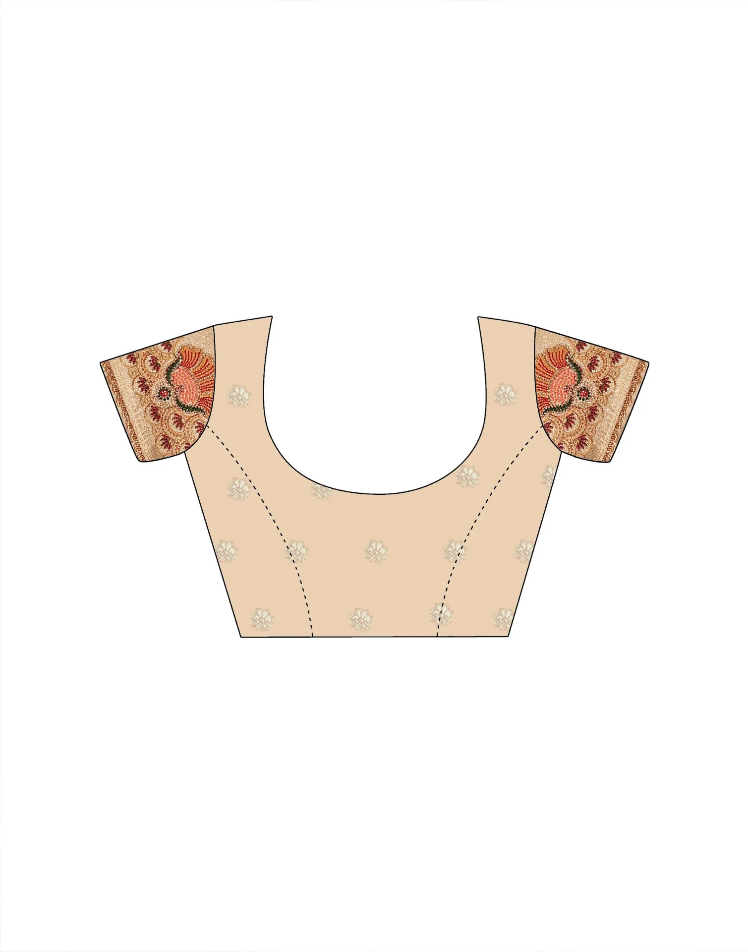 Off White Silk Woven Embroidery Stone Work Banarasi Saree - Image 11