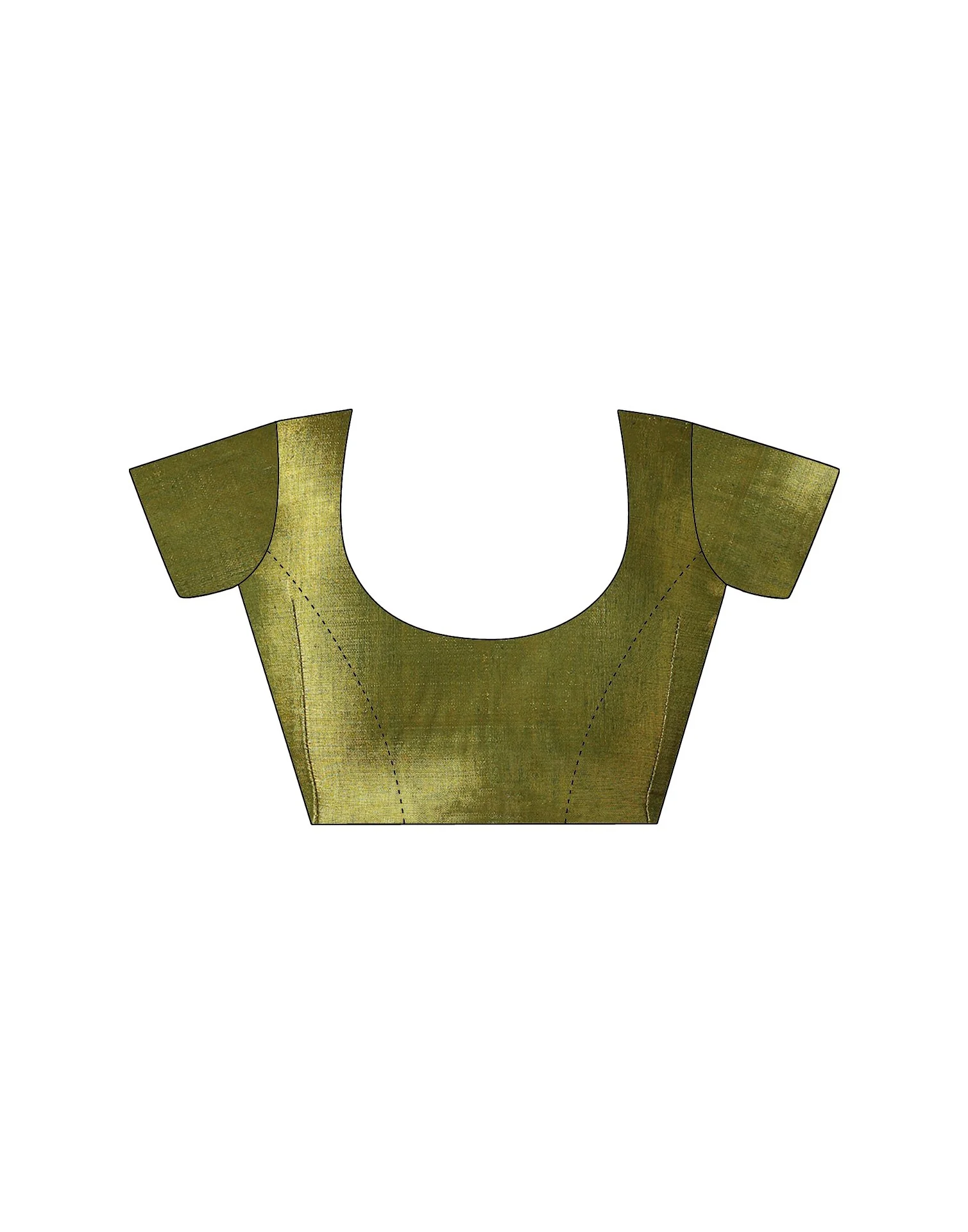 Olive Green Tissue Silk Top Dyed Kanjivaram Saree - Image 10