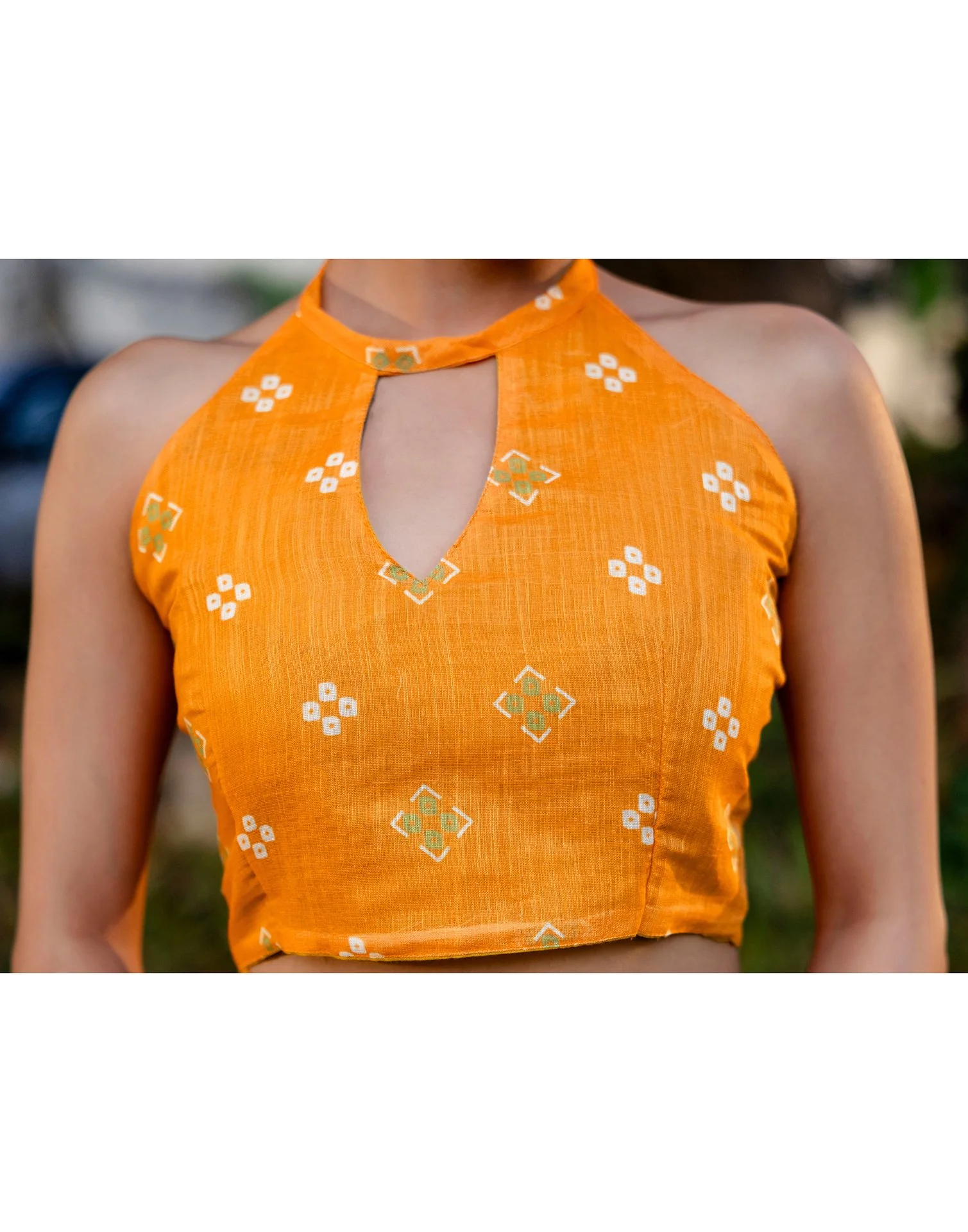 Vat Savitri Special Orange Linen Bandhani Printed Saree - Image 13