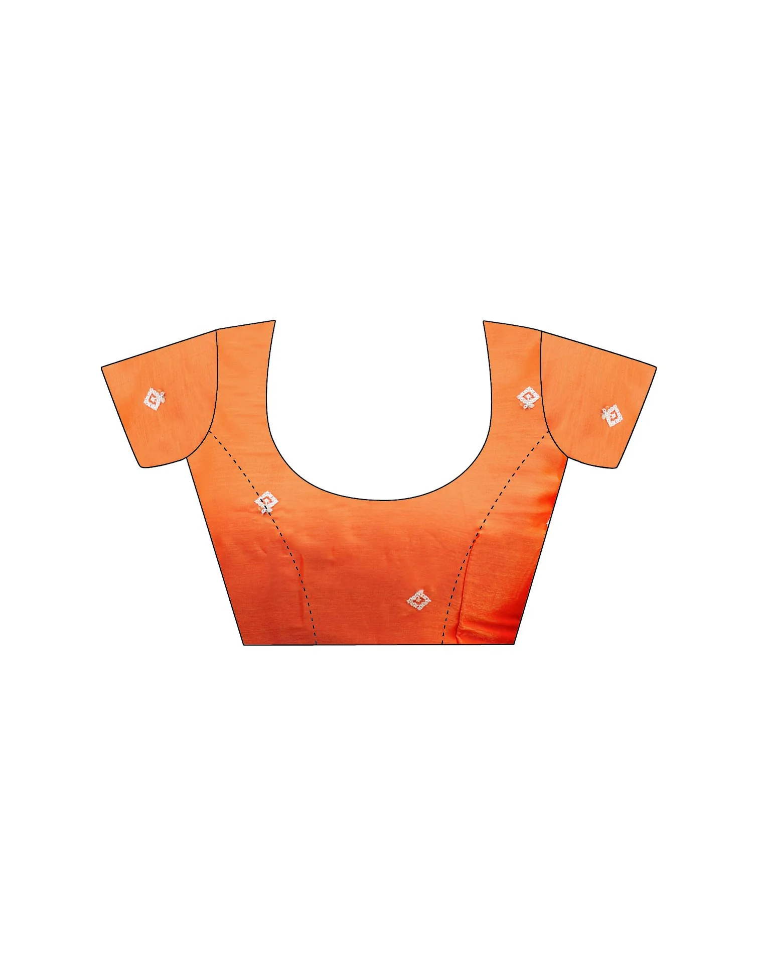 Orange Shimmer Sequence Embroidery Saree - Image 9