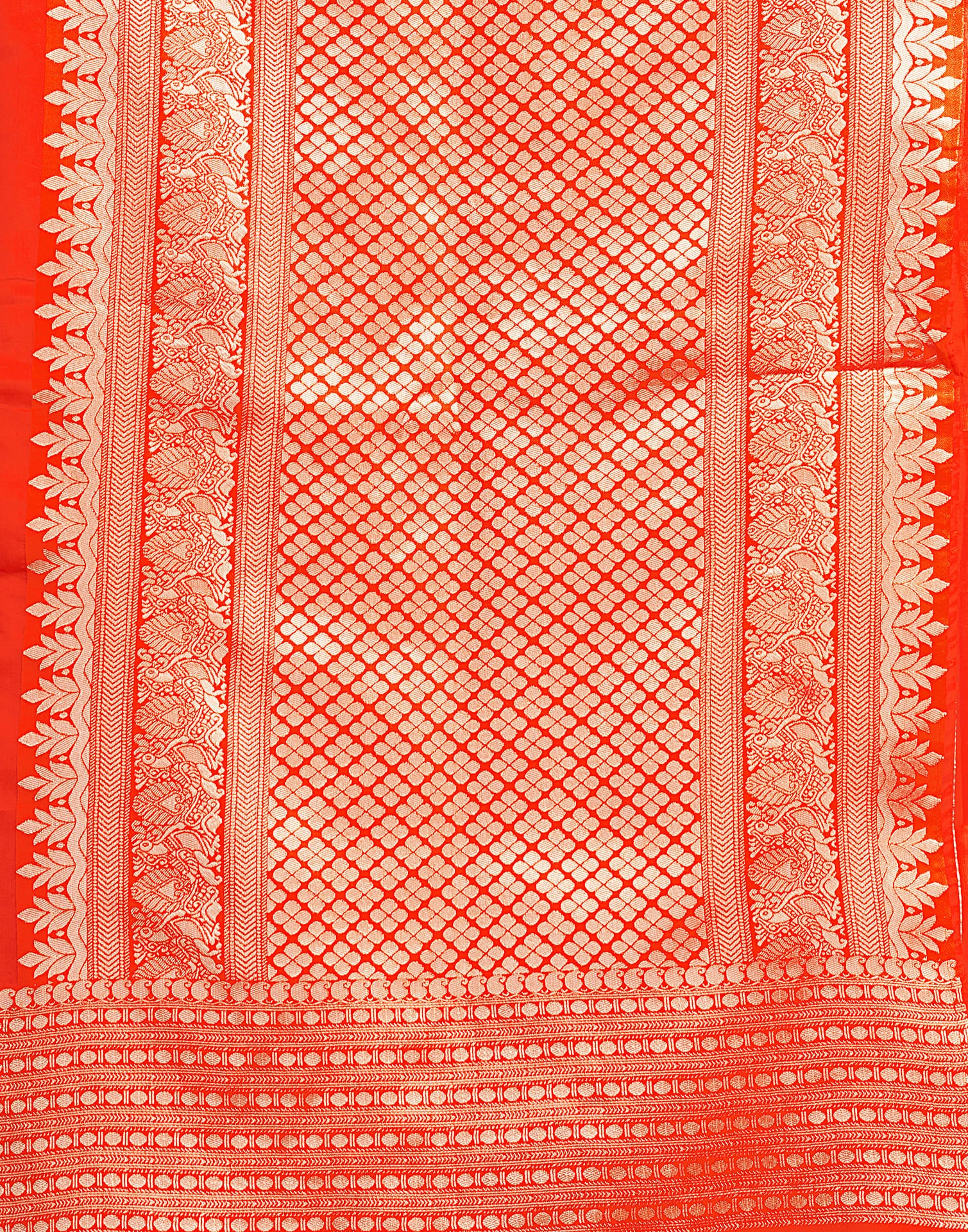 Orange Silk Woven Kanjivaram Saree - Image 10
