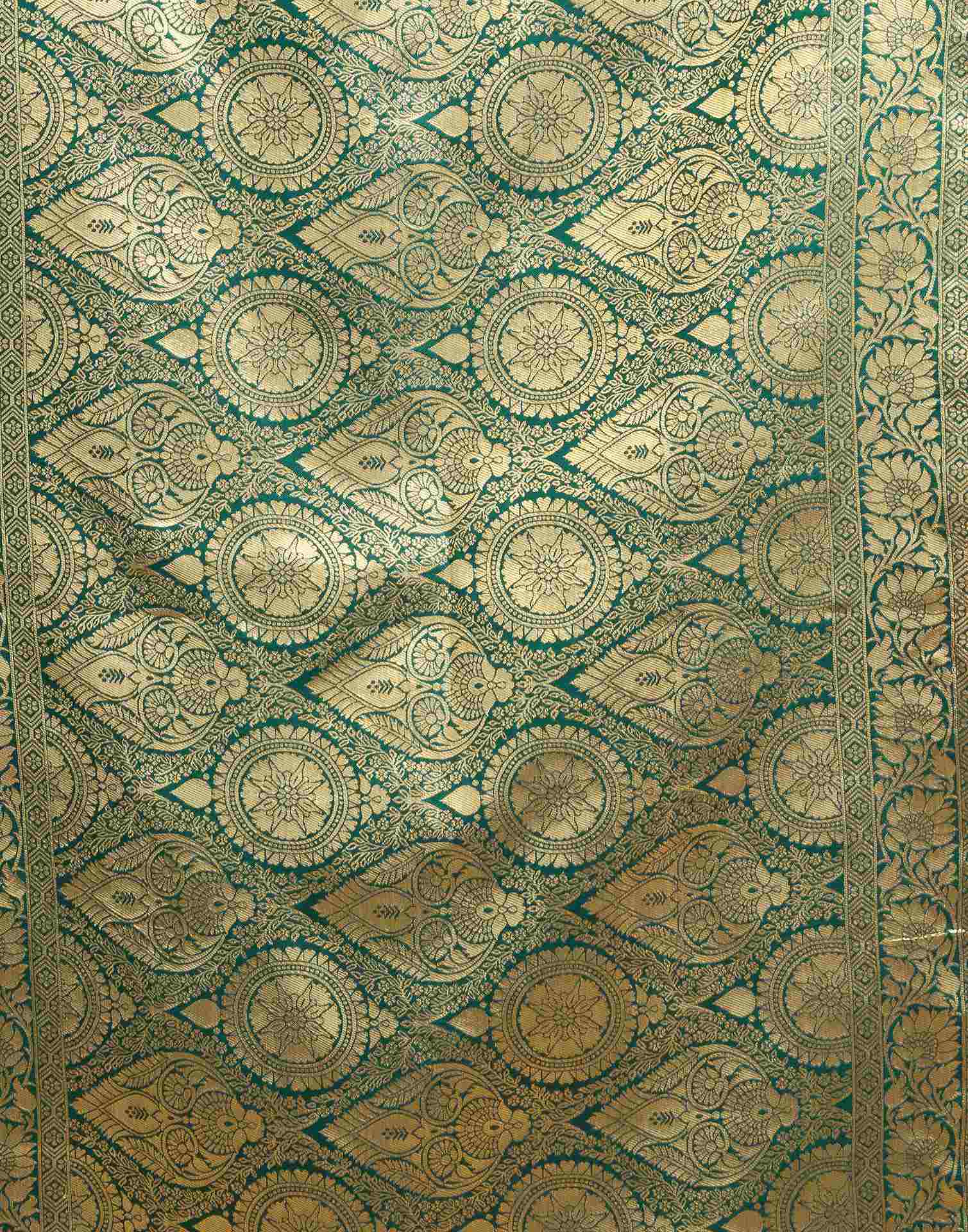 Orange Silk Woven Banarasi Saree - Image 7