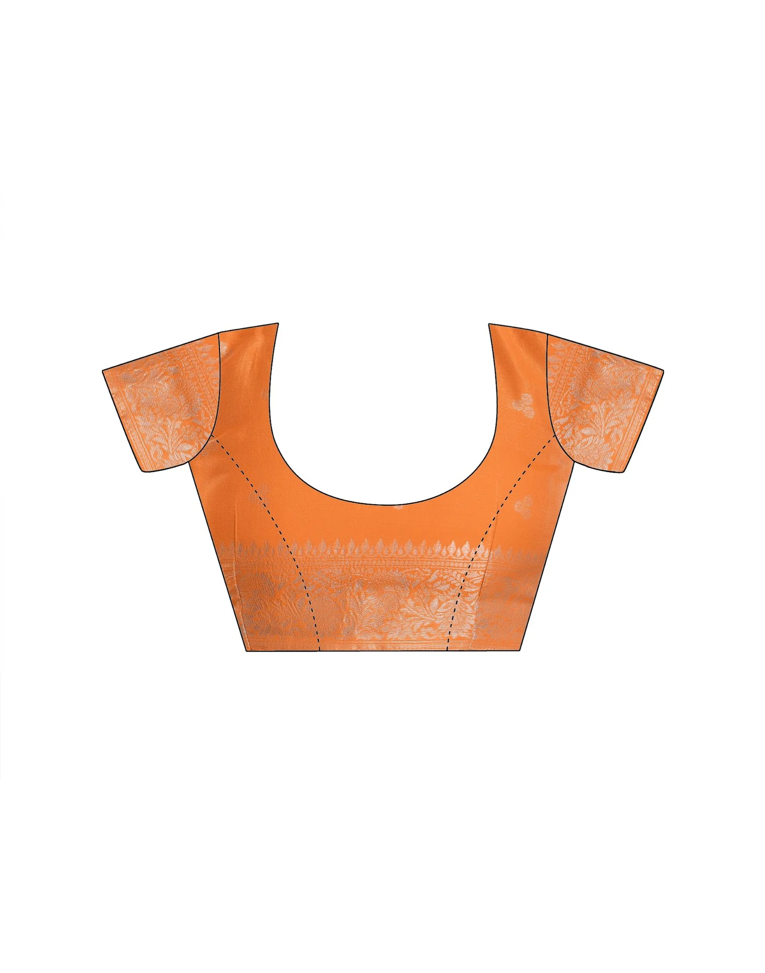 Orange Silk Woven Banarasi Saree - Image 15