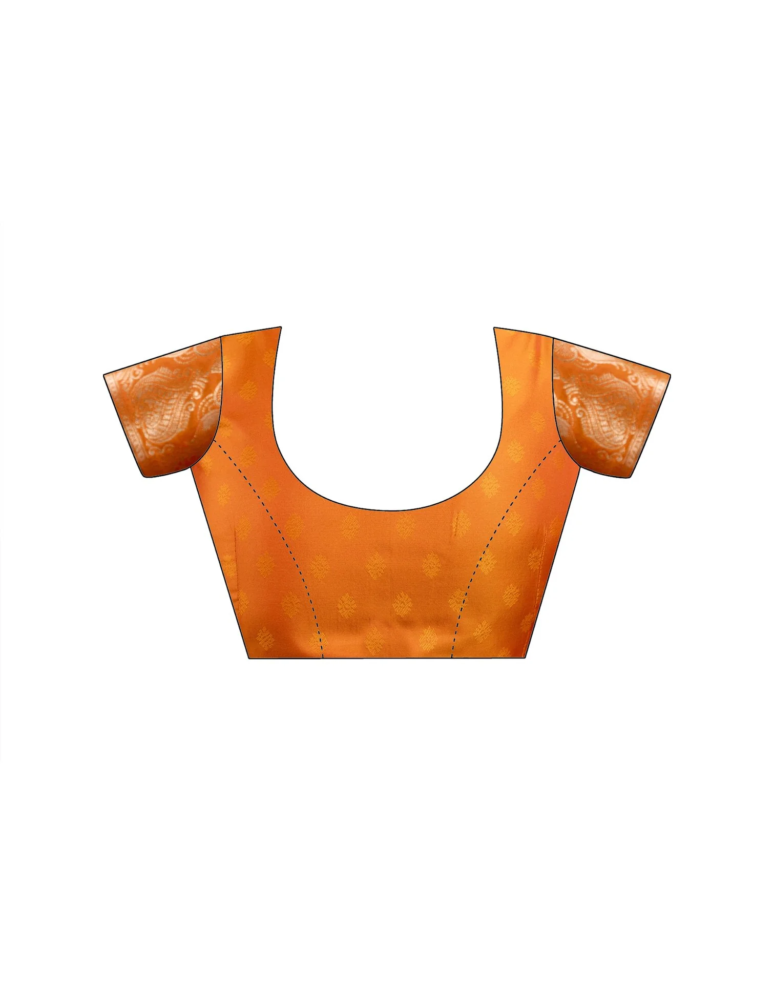 Orange Silk Woven Banarasi Saree - Image 14