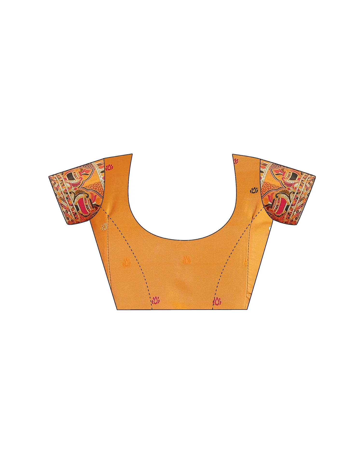 Pastel Orange Silk Woven Saree - Image 11