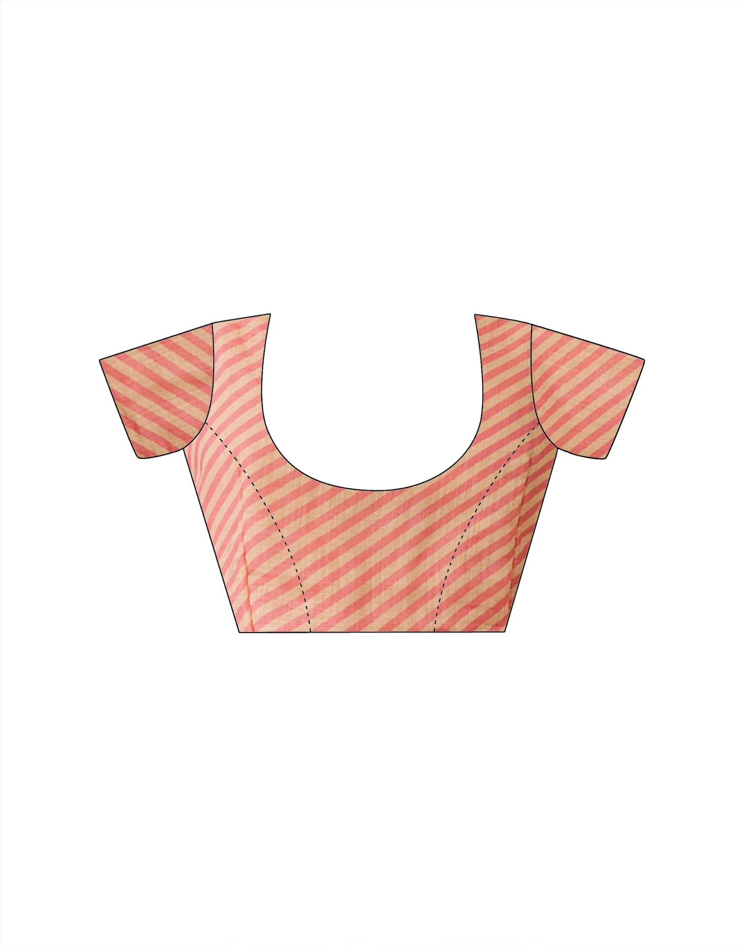 Peach Linen Printed Saree - Image 12
