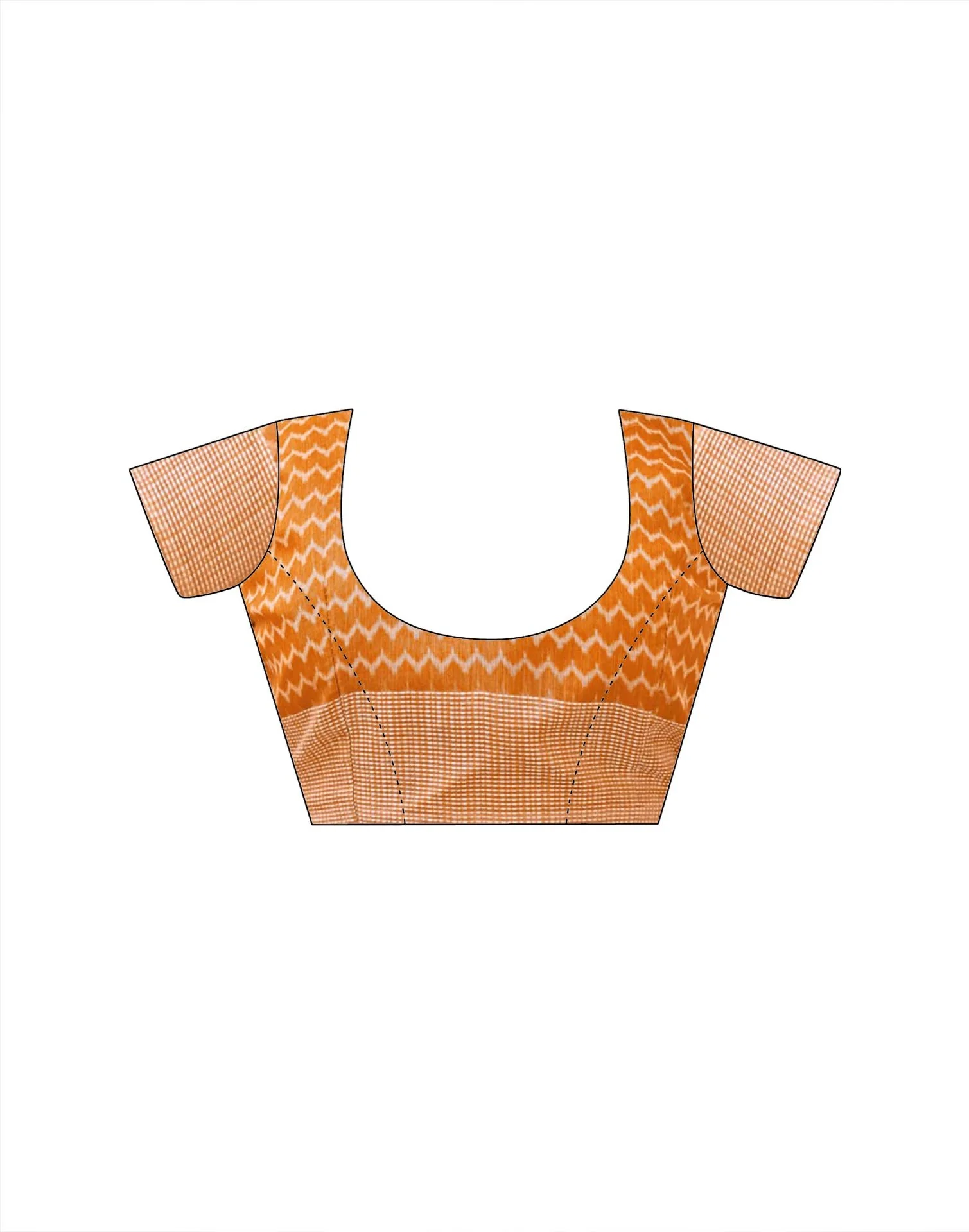 Peach Linen Printed Saree - Image 12