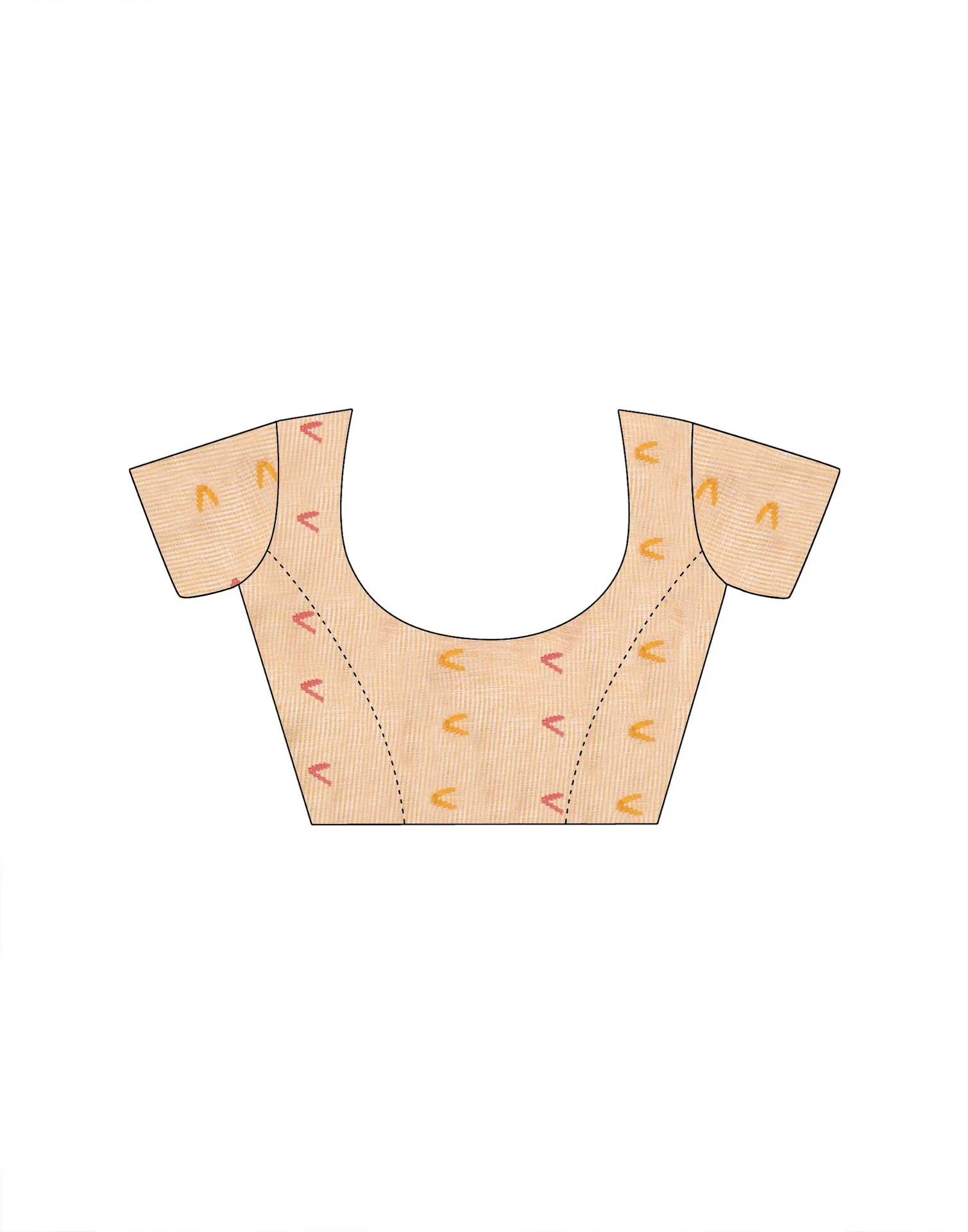 Peach Linen Silk Woven Saree - Image 7