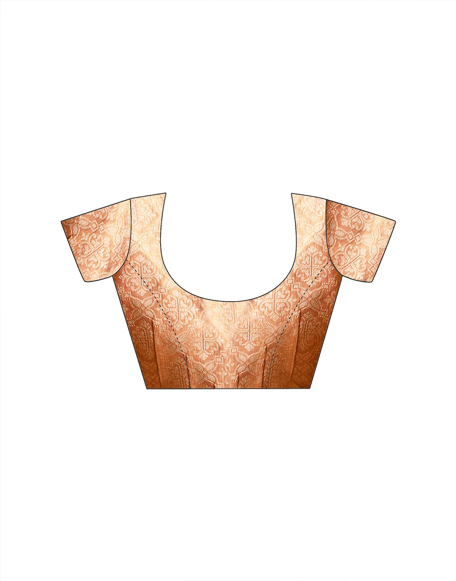Peach Tissue Silk Woven Banarasi Saree - Image 7