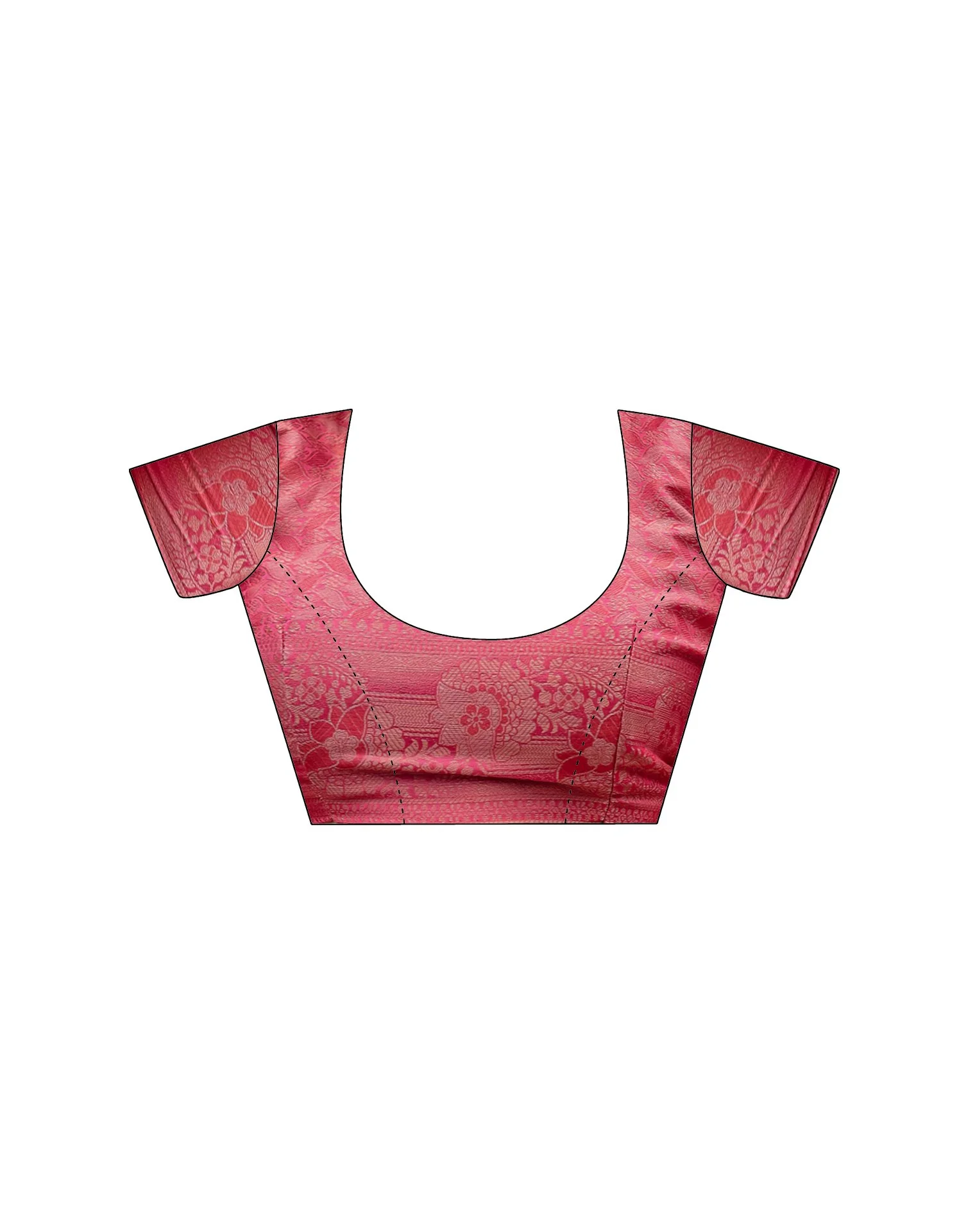 Pink Chanderi Silk Woven Banarasi Saree - Image 10