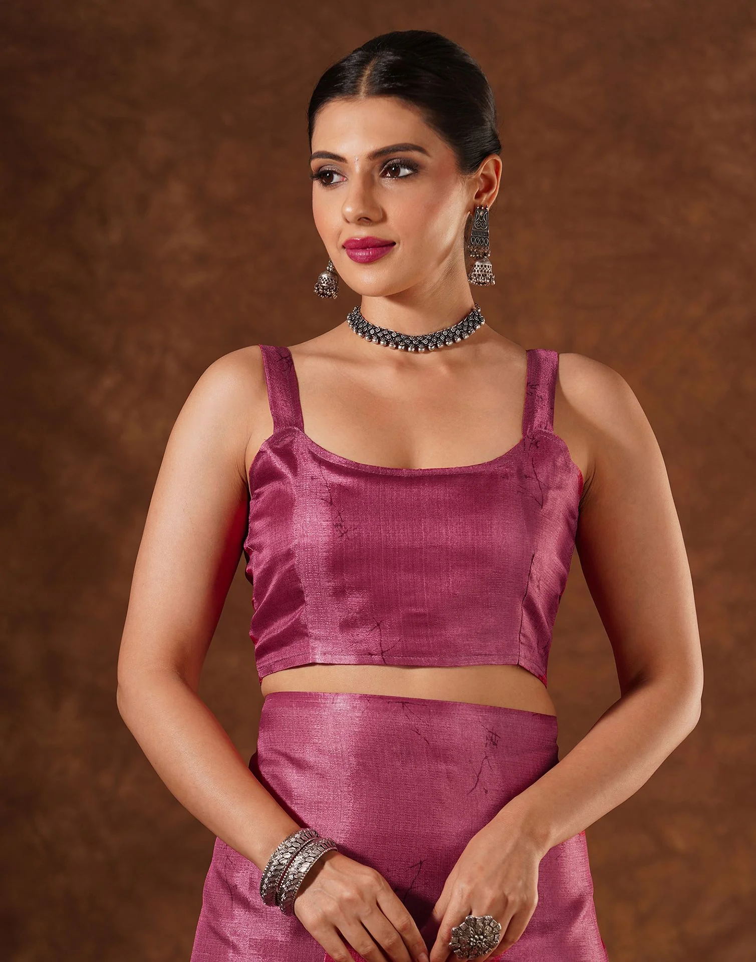 Pink Cotton Printed Saree - Image 10