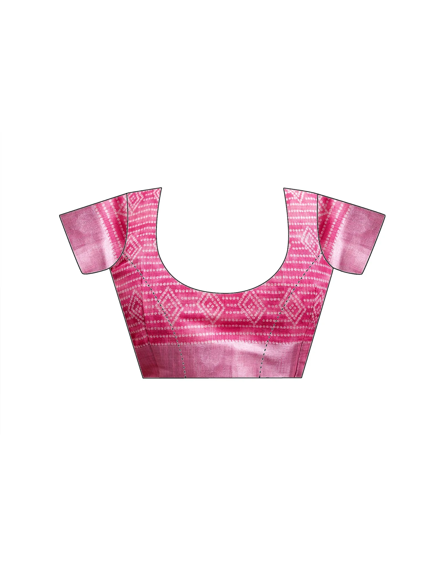 Pink Linen Bandhani Printed Saree - Image 13