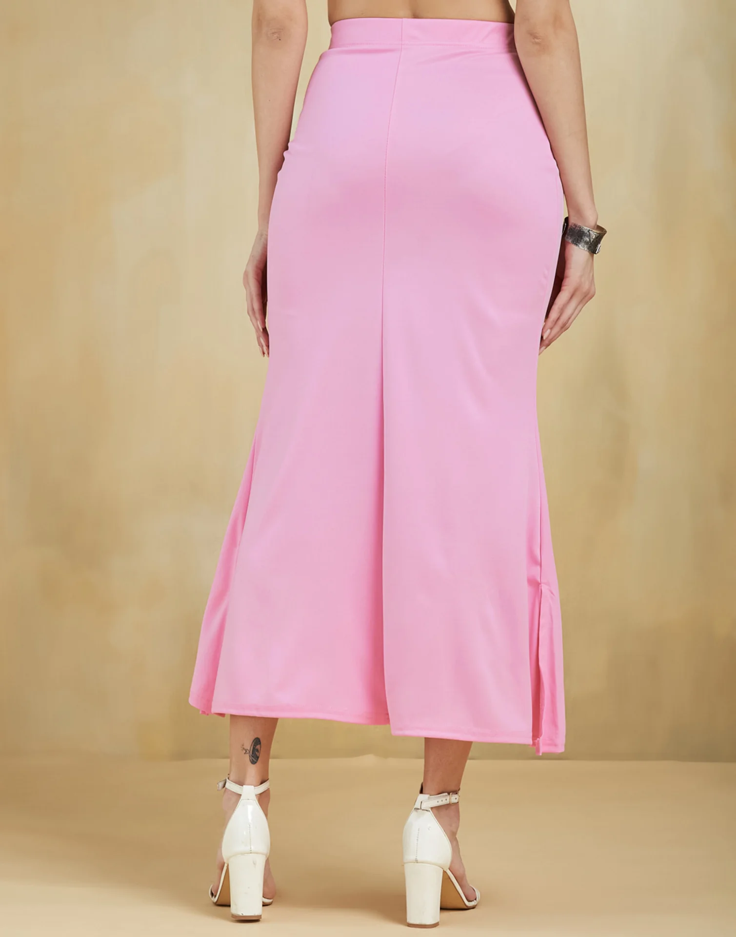 Pink Lycra Plain Elastic Waist Shapewear - Image 2