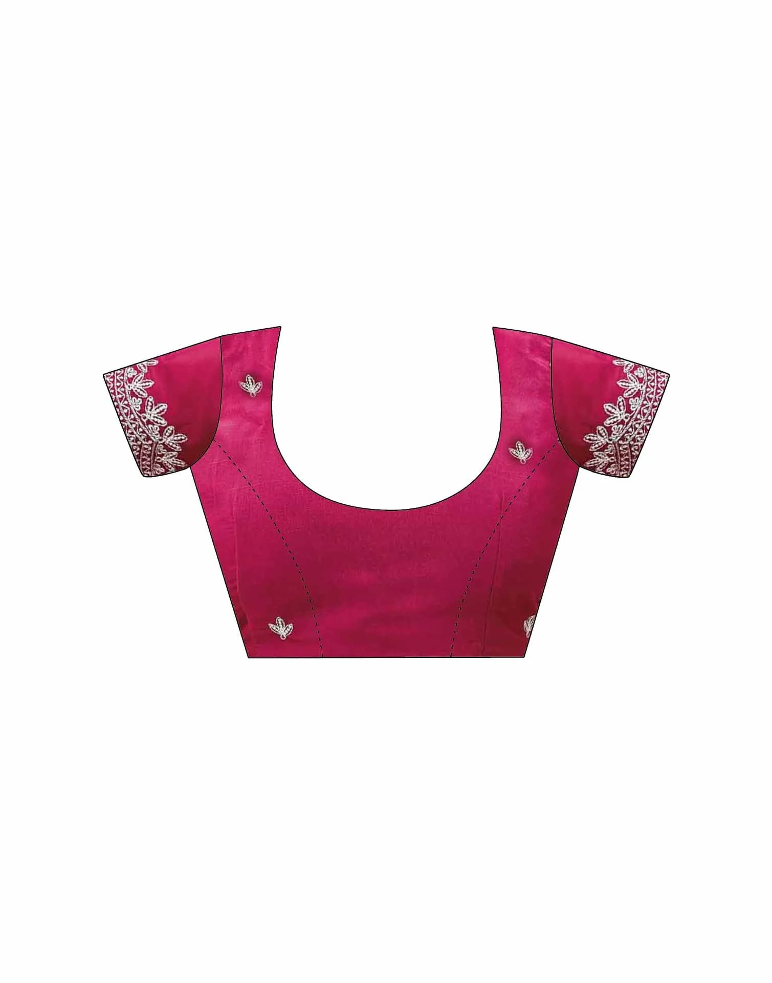Pink Shimmer Georgette Embroidery Embellished Saree - Image 9