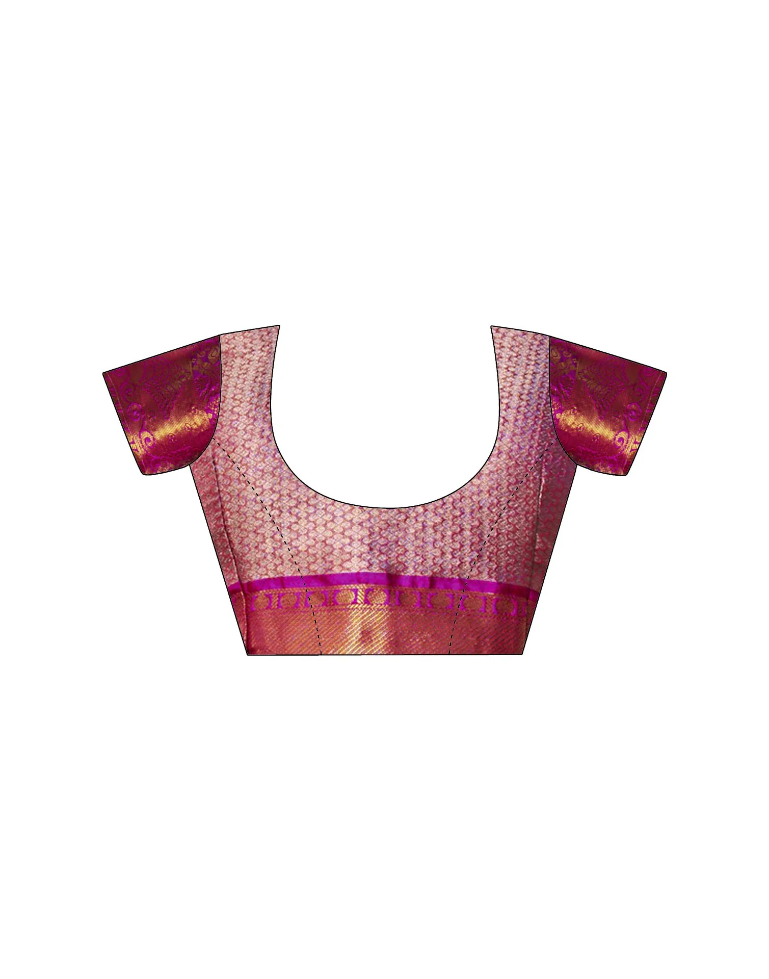 Pink Silk Woven Kanjivaram Saree - Image 9