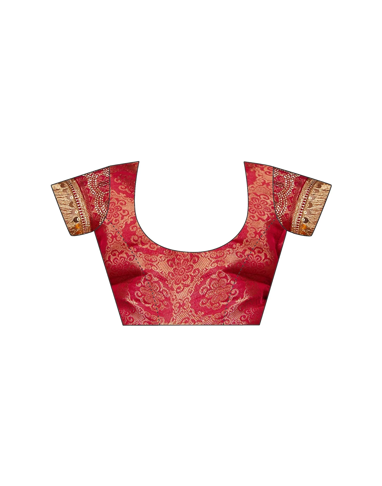 Pink Silk Woven Stone Work Banarasi Saree - Image 12
