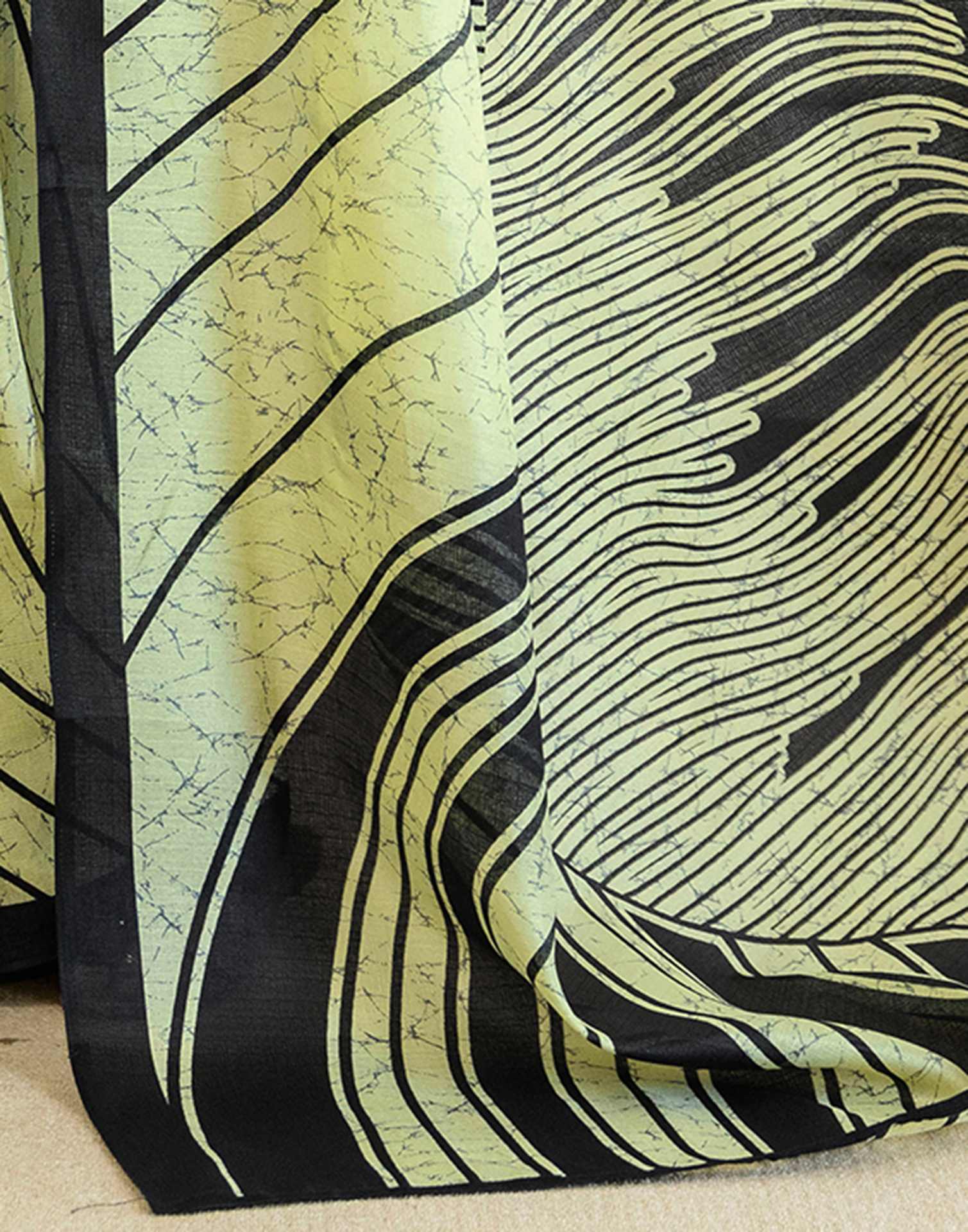 Pista Green Khadi Printed Saree - Image 11