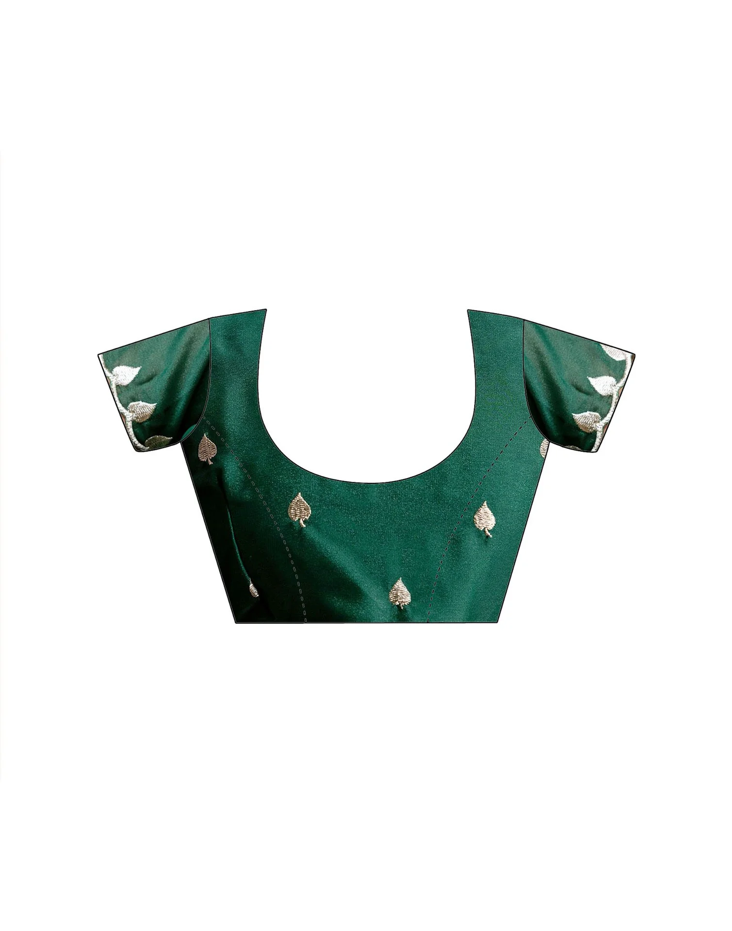 Pista Green Shimmer Embroidery Saree - Image 11