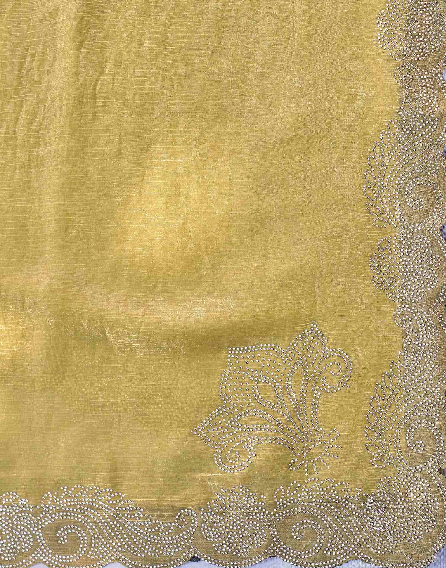 Pista Green Shimmer Stone Work Embellished Saree - Image 8