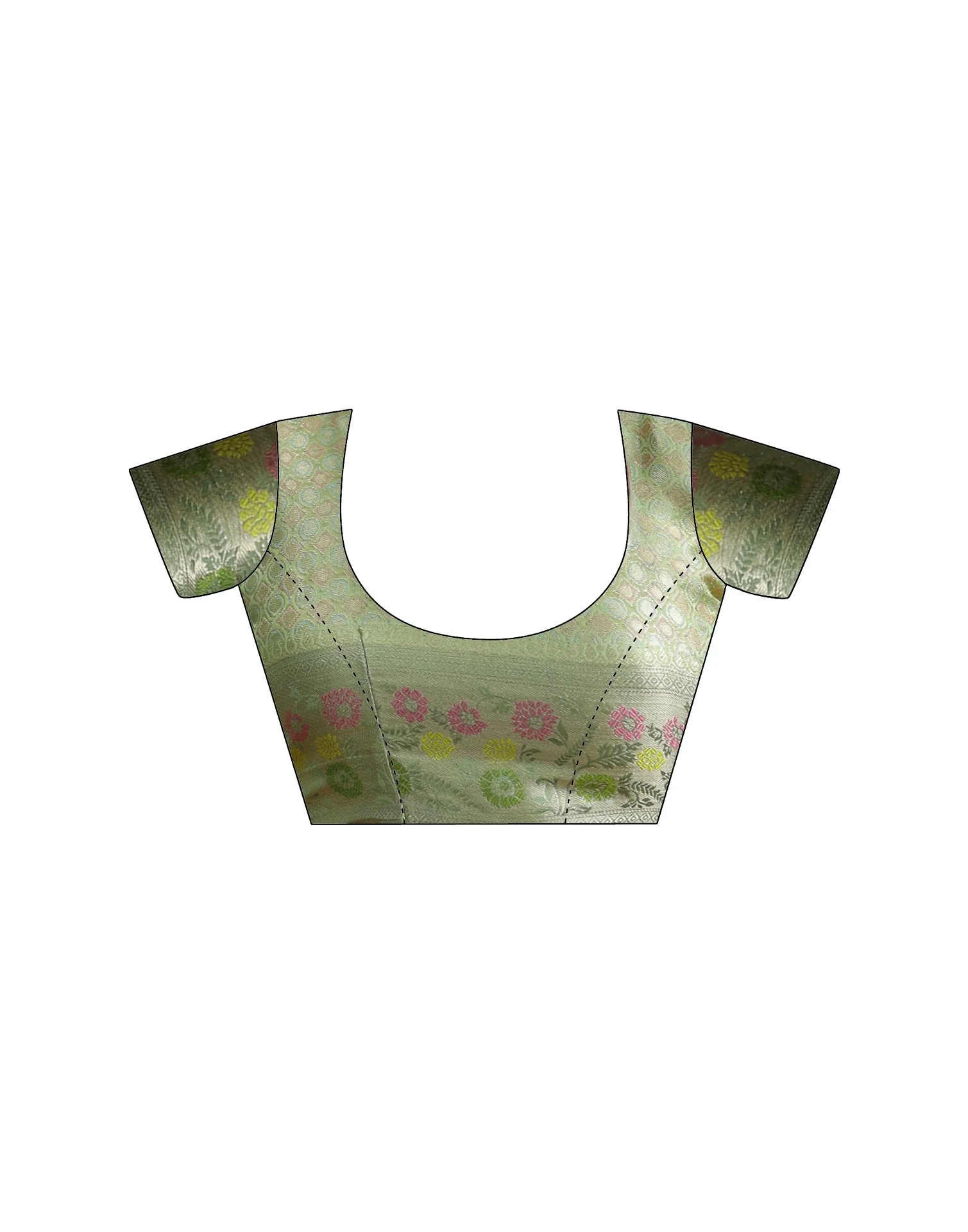 Pista Green Silk Woven Saree - Image 12
