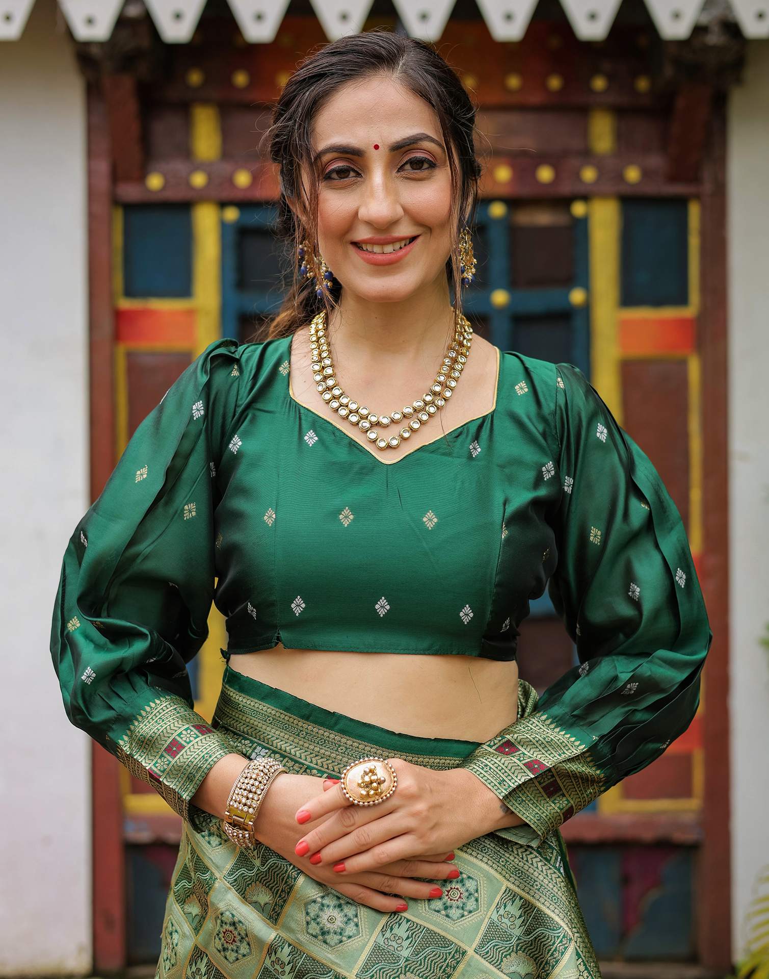 Pista Green Silk Woven Saree - Image 14