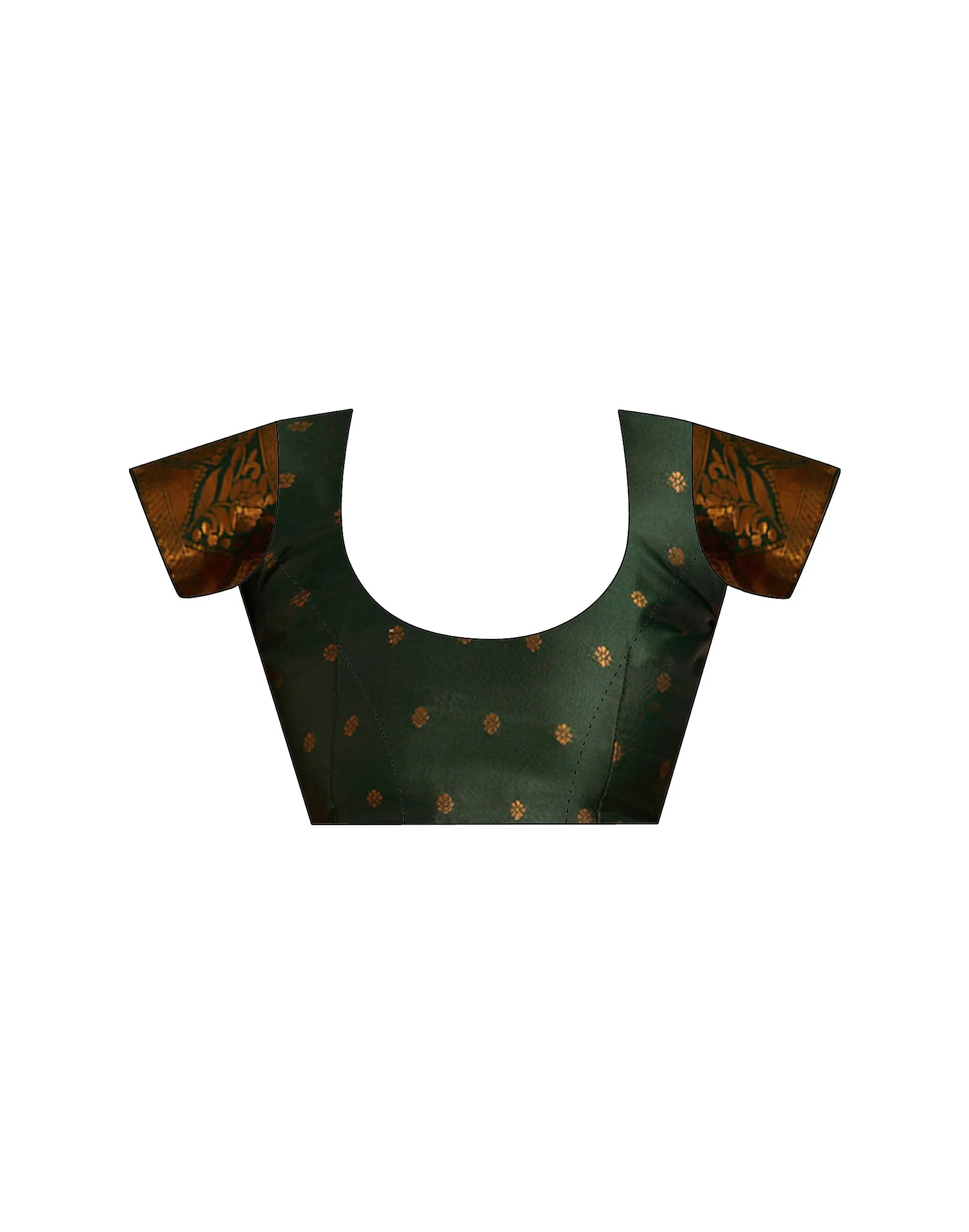 Bottle Green Silk Woven Banarasi Saree - Image 10